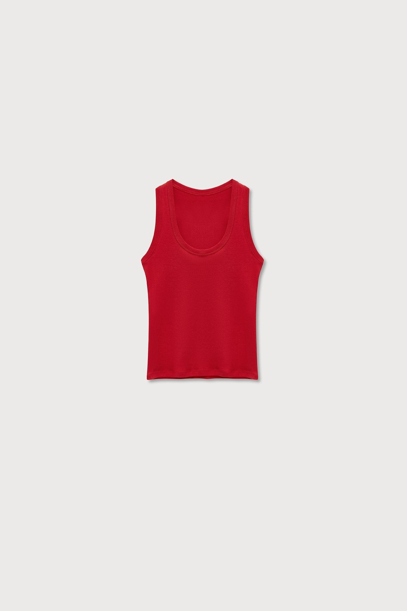 A.BCH A.44 Cherry Scoop Neck Rib Tank in Organic Cotton