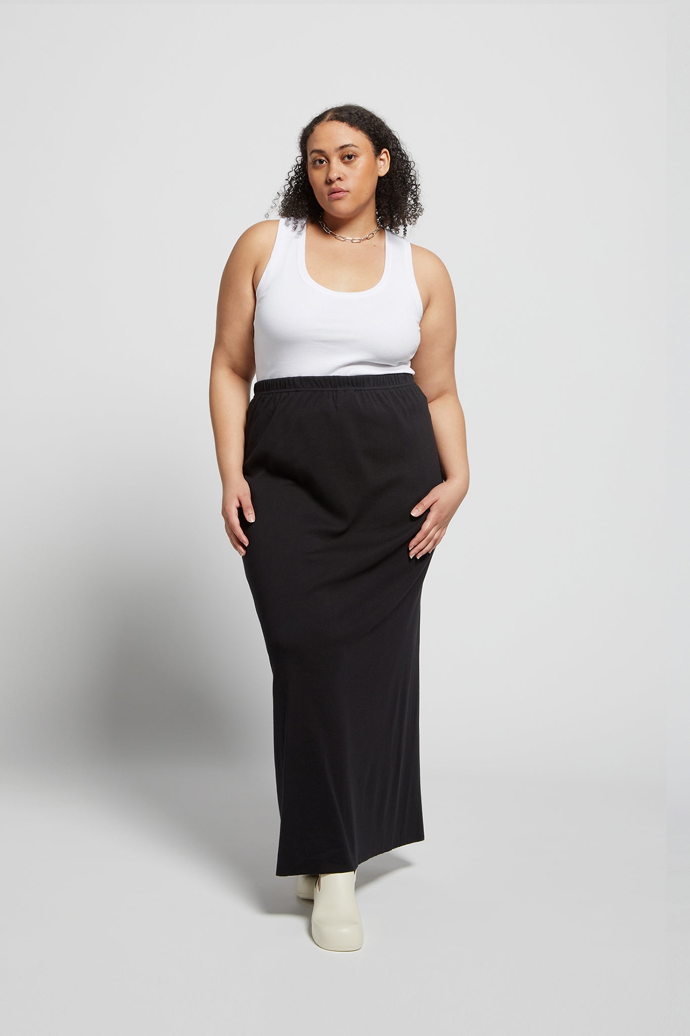 A.BCH A.44 Bone Scoop Neck Rib Tank in Organic Cotton