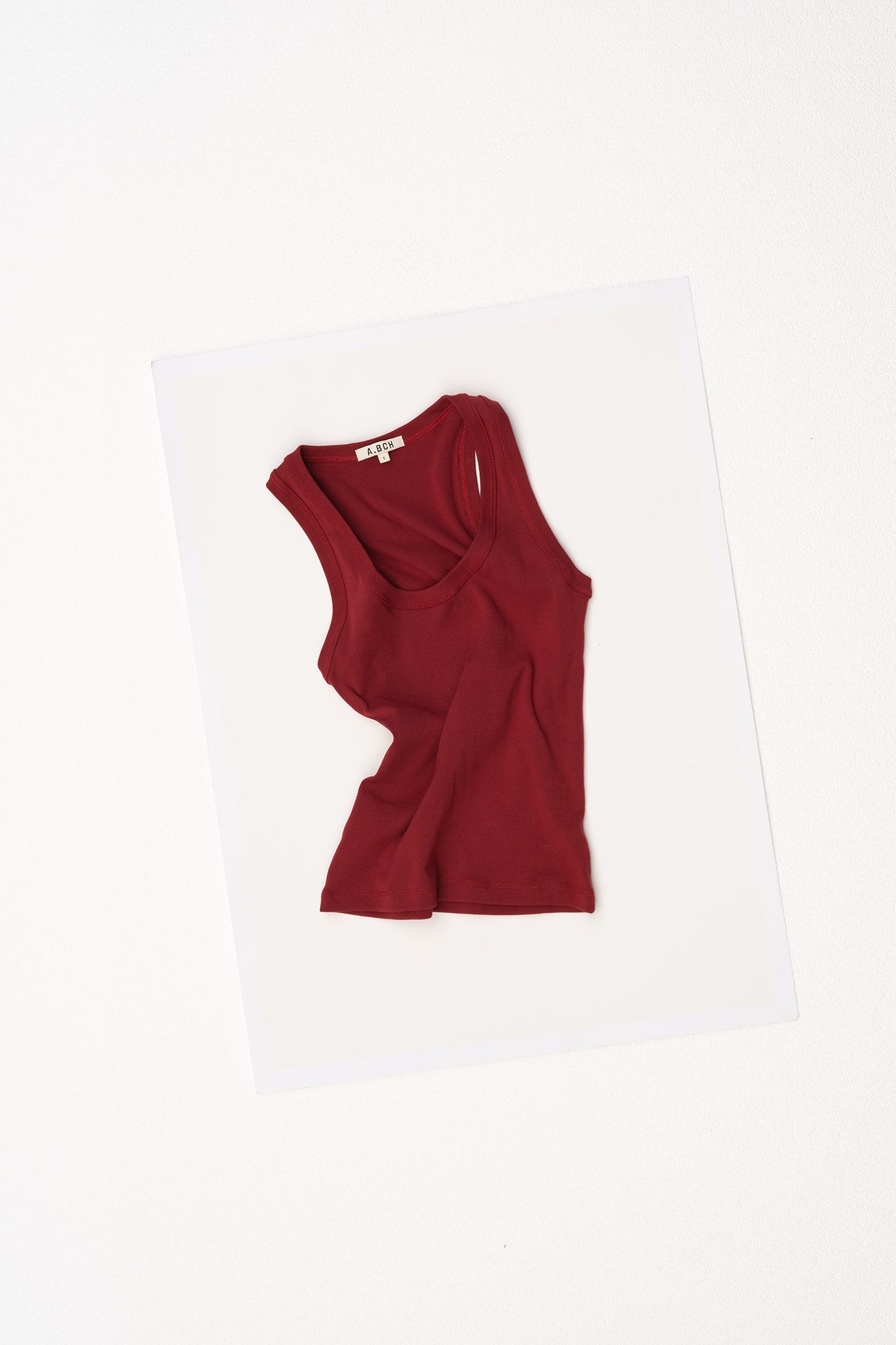 A.BCH A.44 Garnet Scoop Neck Rib Tank in Organic Cotton