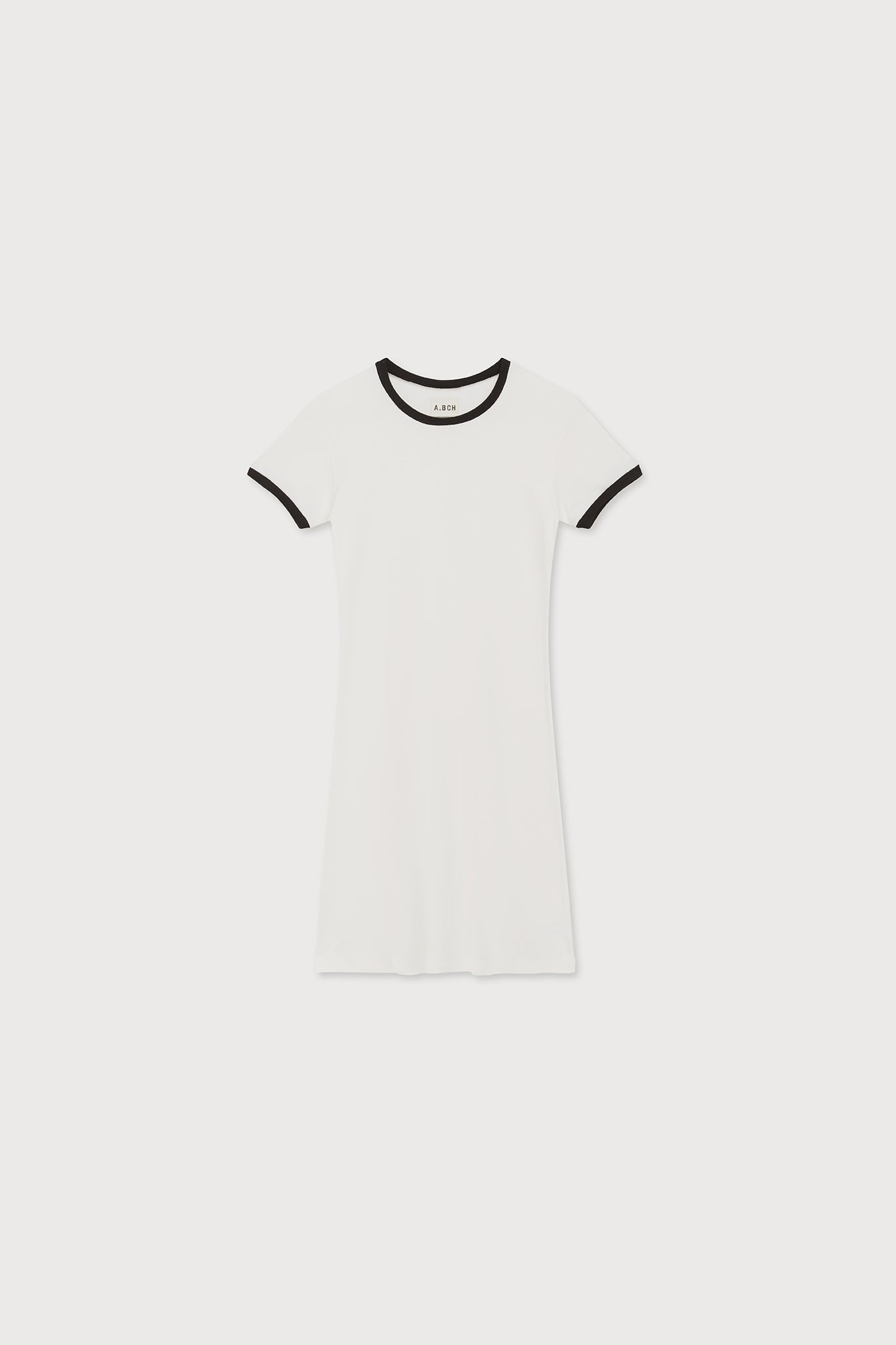 A.BCH A.48 Bone Contrast Rib Mini Dress in Organic Cotton