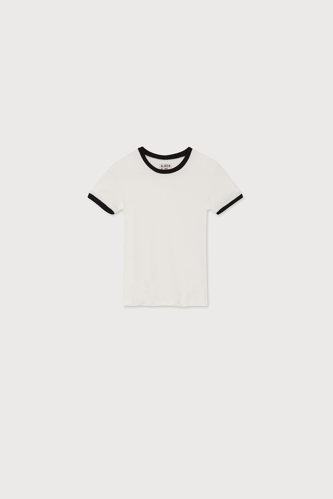 A.BCH A.48 Bone Contrast Rib T-Shirt in Organic Cotton
