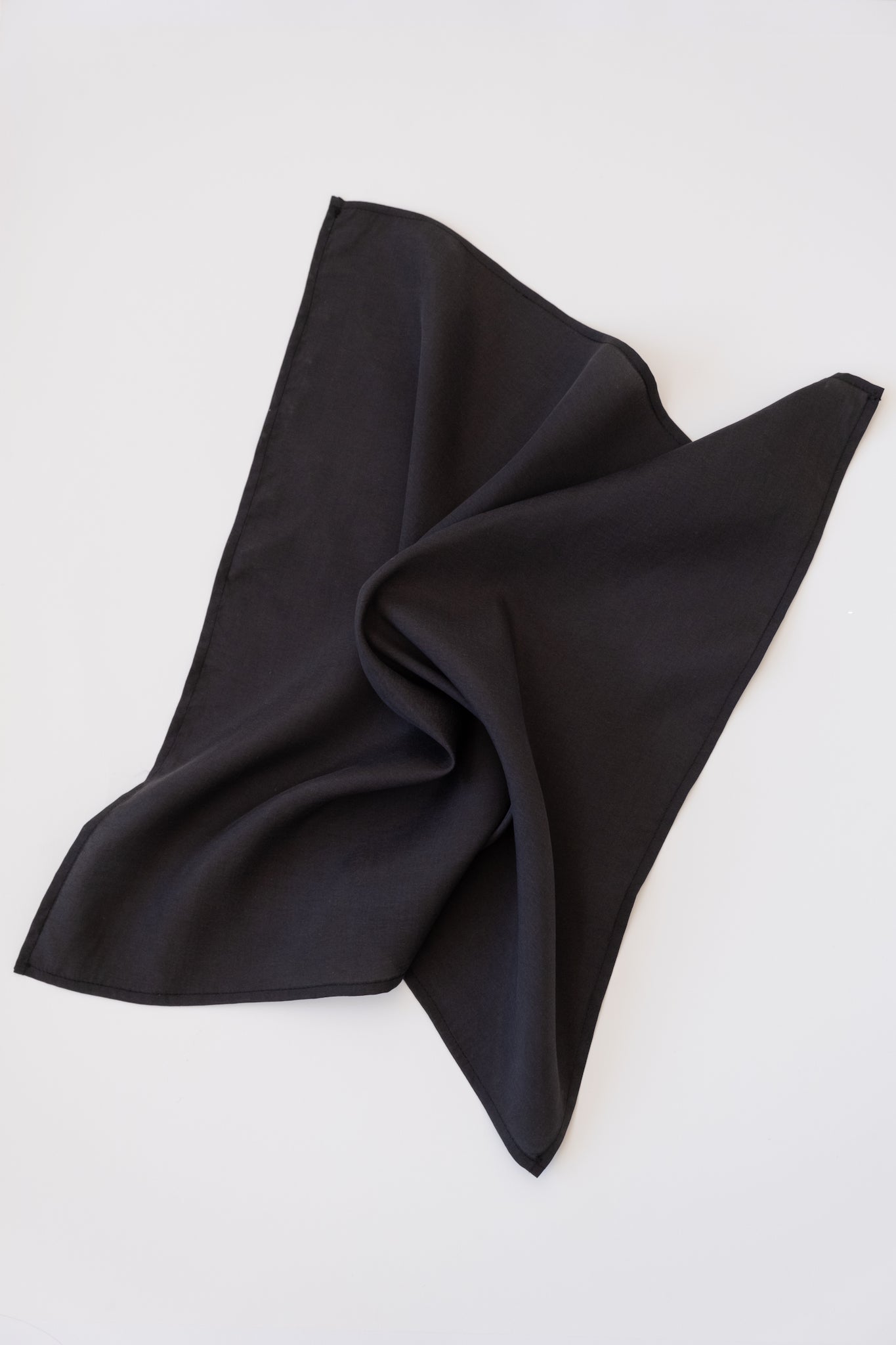 A.54 Black Silky Scarf in Tencel