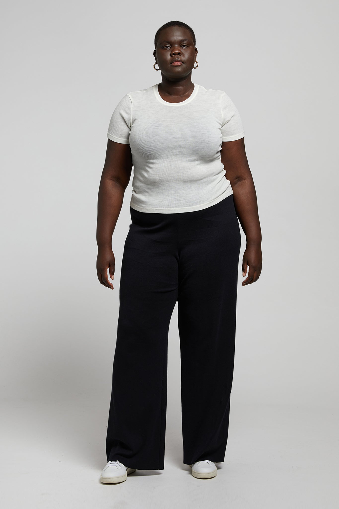 A.BCH A.57 Black Rib Skivvy Trousers in Black Organic Cotton
