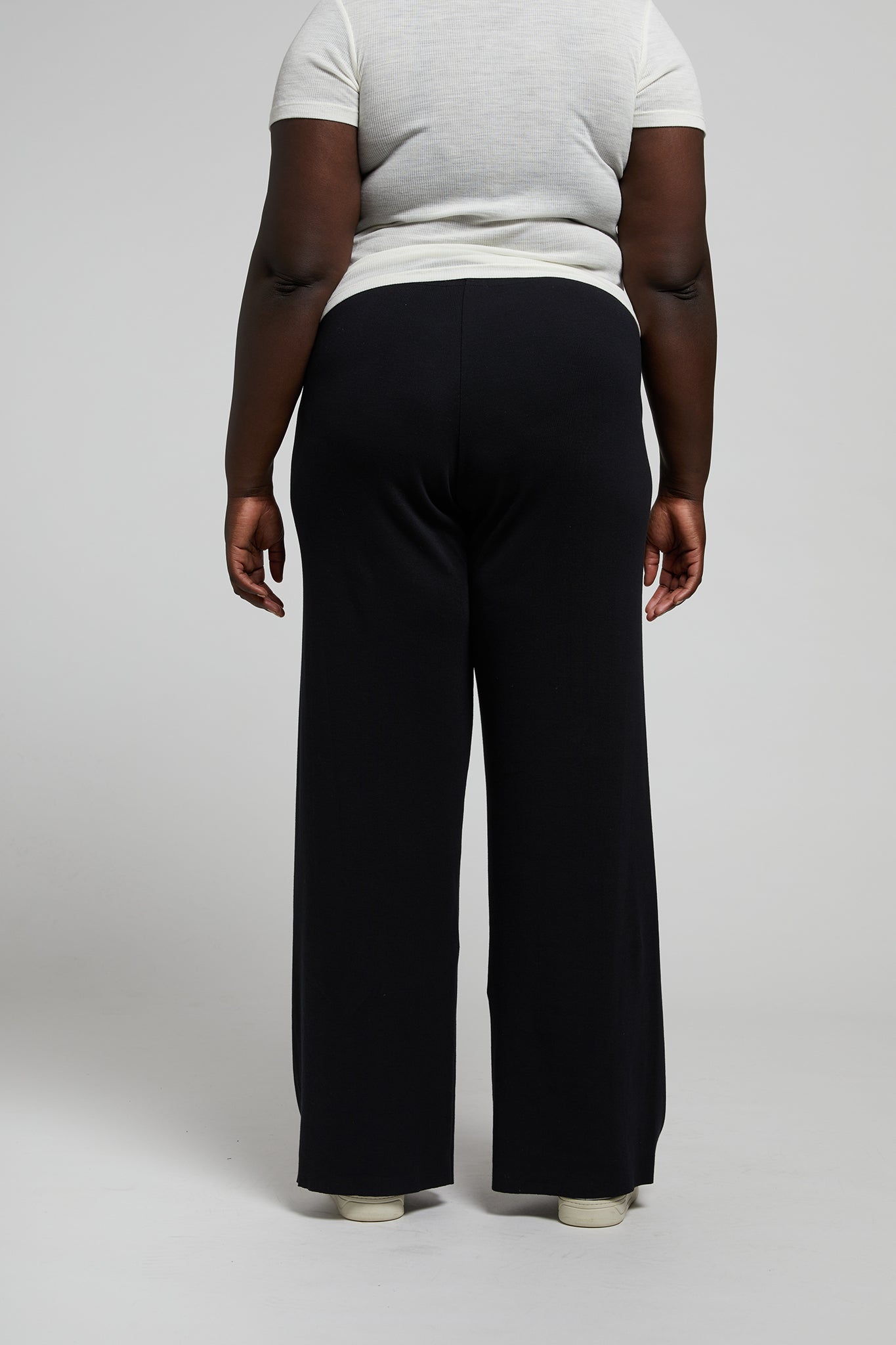 A.BCH A.57 Black Rib Skivvy Trousers in Black Organic Cotton