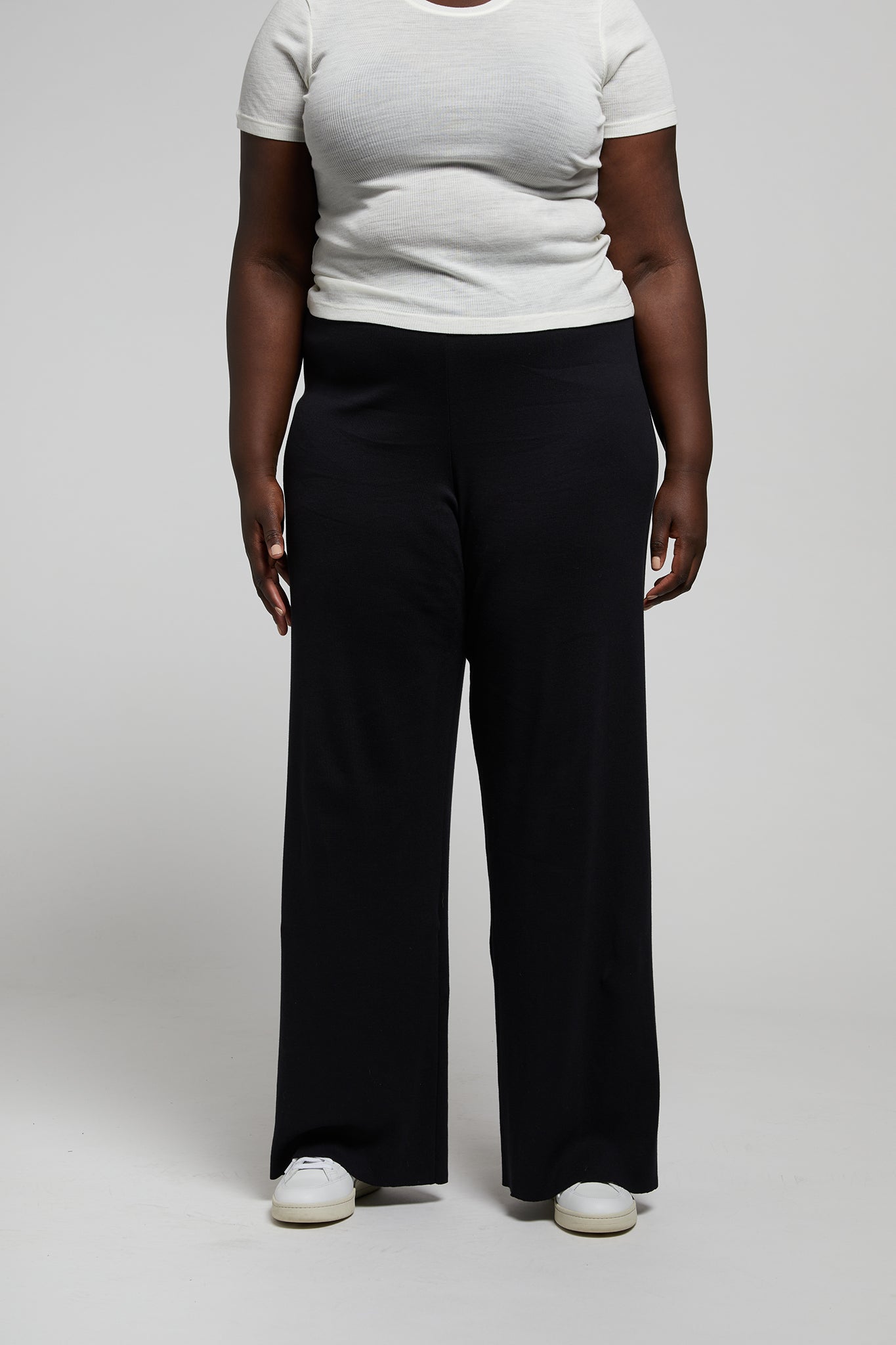 A.BCH A.57 Black Rib Skivvy Trousers in Black Organic Cotton