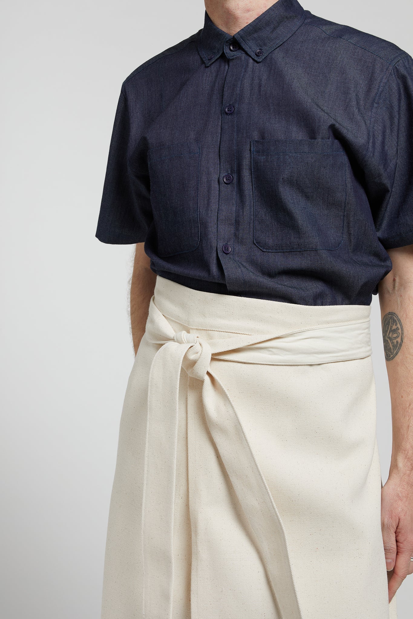 A.61 Undyed Canvas Workshop Apron in Recycled Cotton