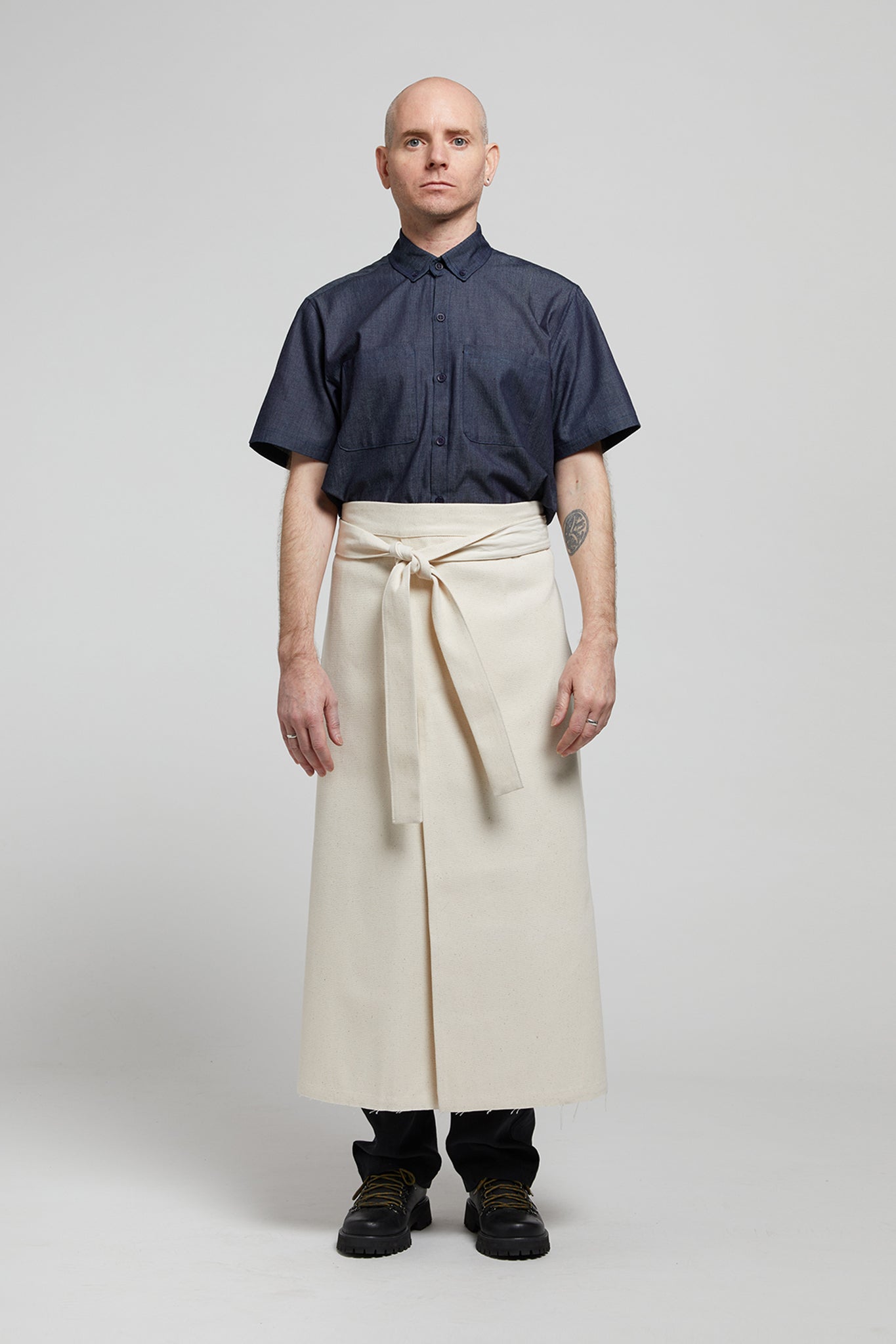 A.61 Undyed Canvas Workshop Apron in Recycled Cotton