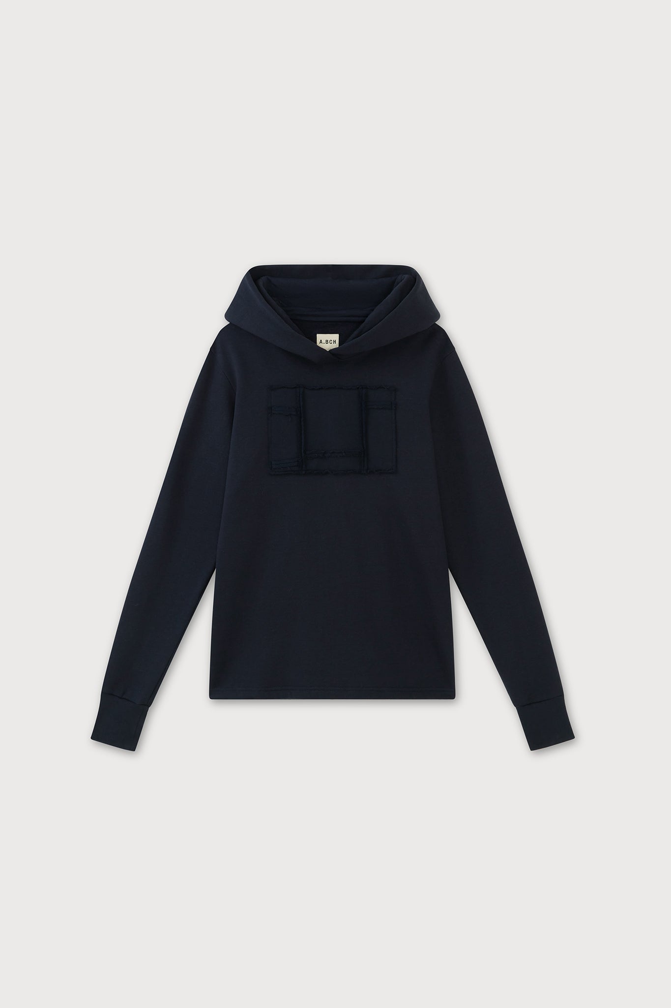 A.62 Navy fleece hood sweater in organic cotton