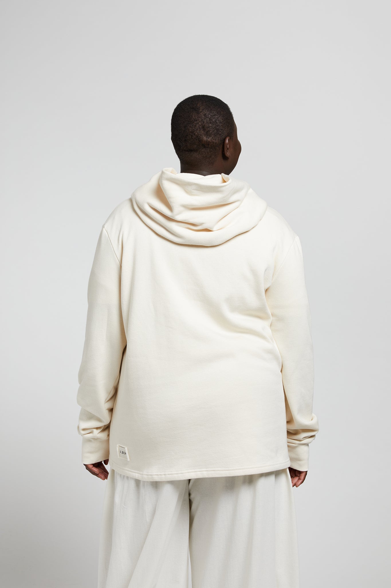 A.62 Undyed fleece hood sweater in organic cotton