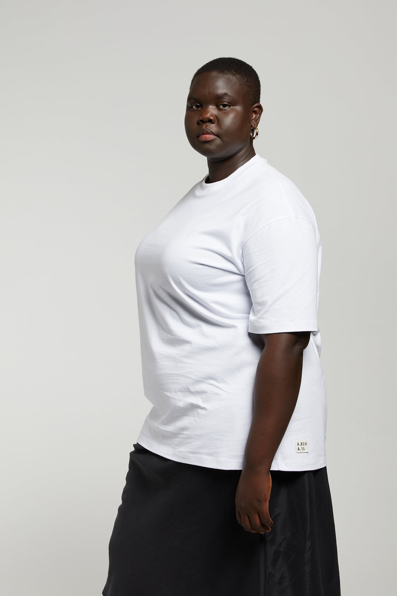 A.65 White High Crew T-Shirt in Organic Cotton