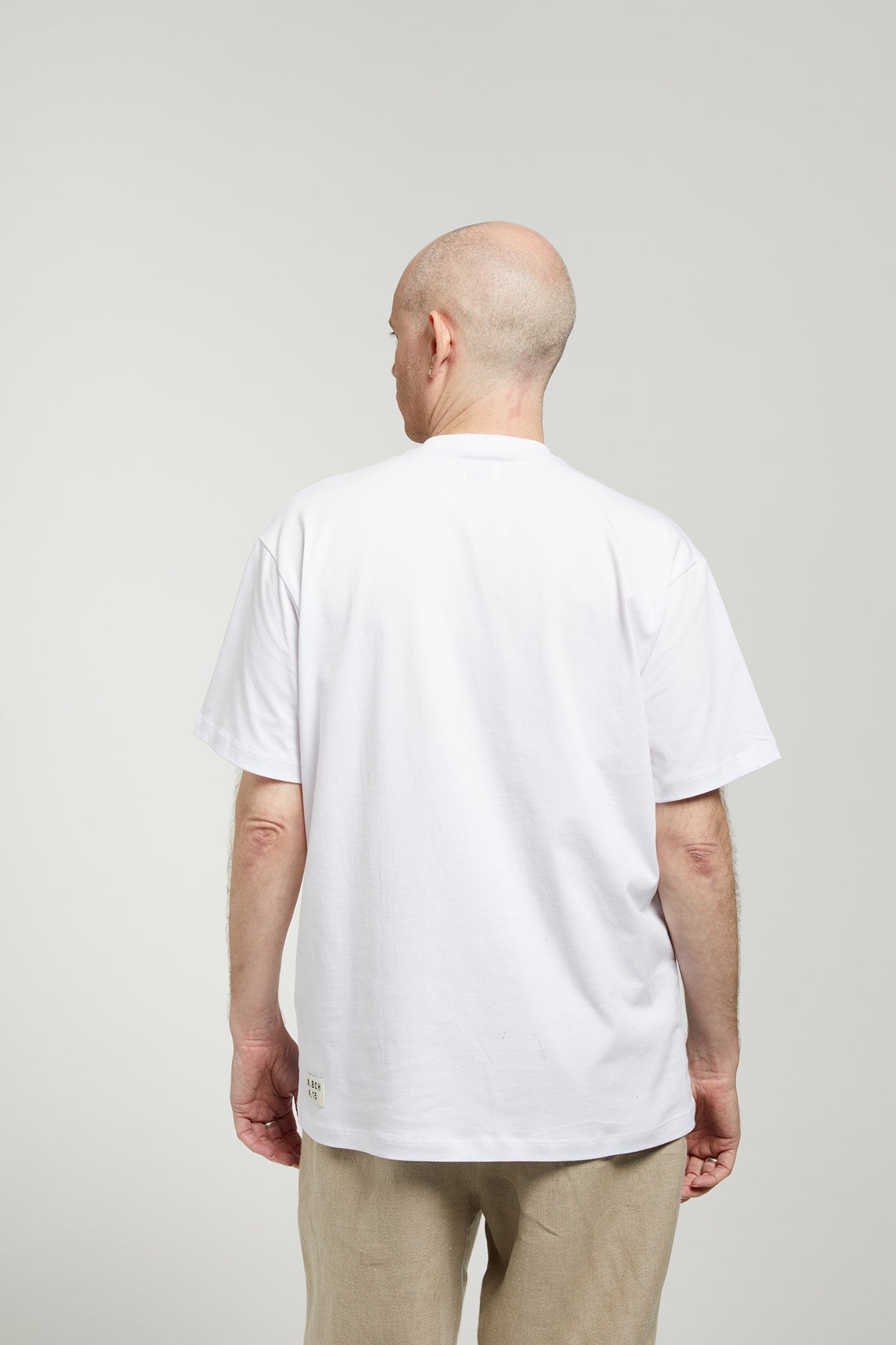 A.65 White High Crew T-Shirt in Organic Cotton