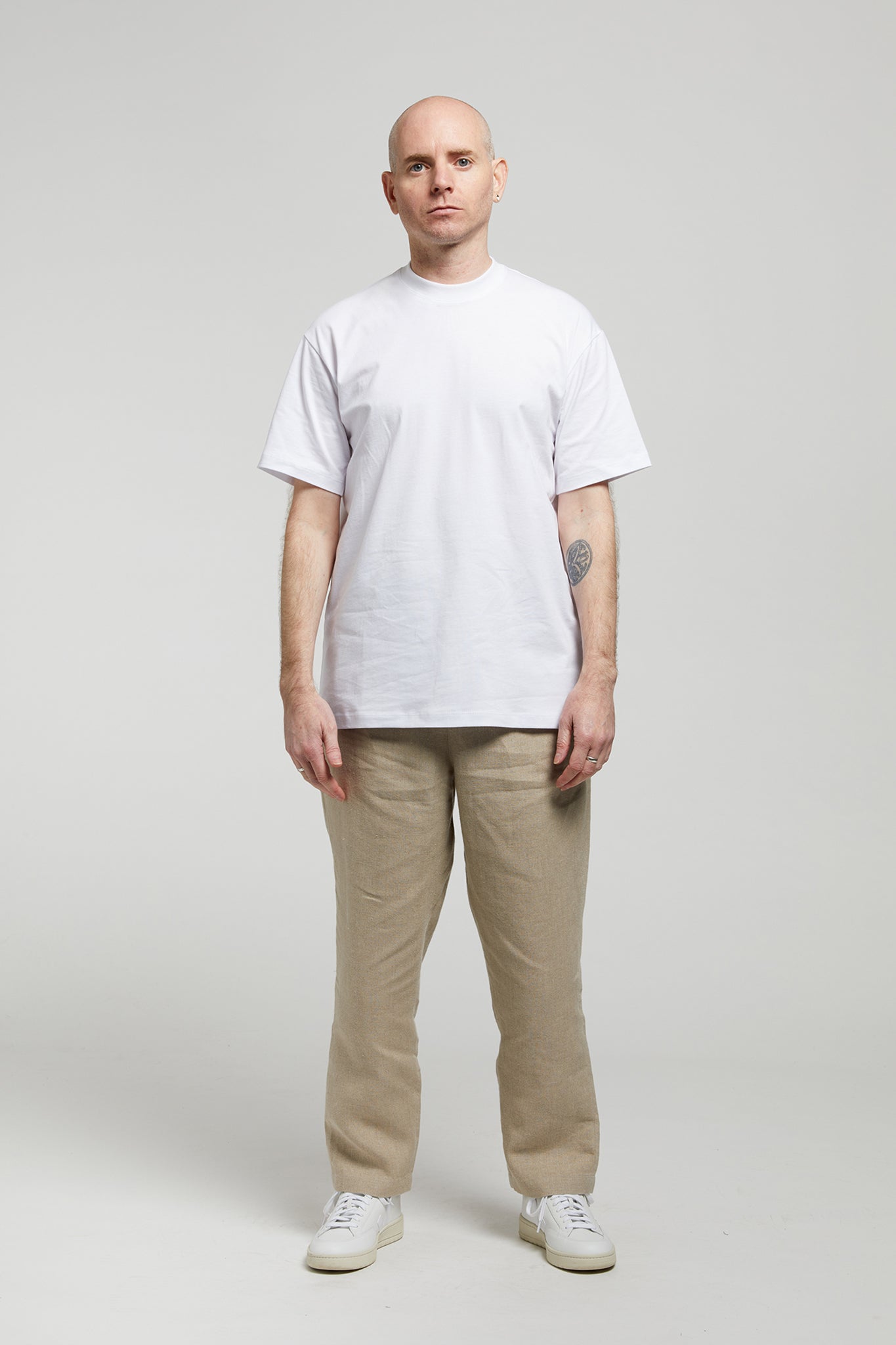 A.65 White High Crew T-Shirt in Organic Cotton