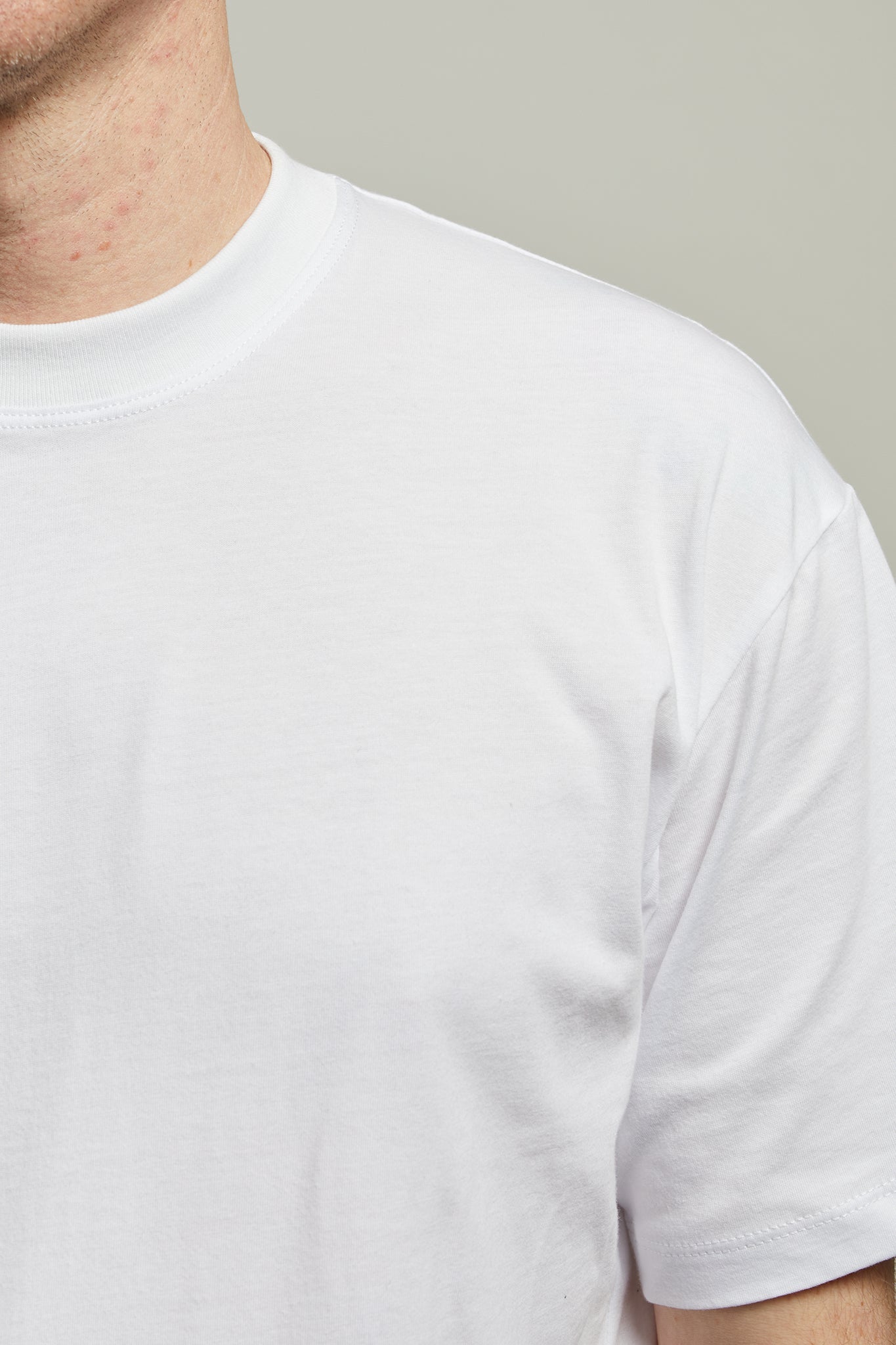 A.65 White High Crew T-Shirt in Organic Cotton