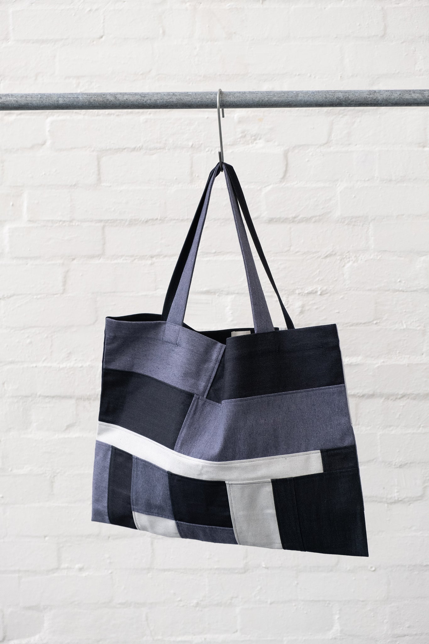 A.BCH Red Line Cutpiece Denim Tote Bag