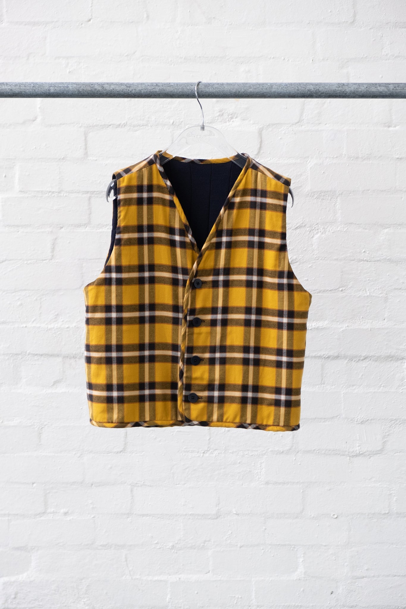 A.RQV in Navy Marigold Plaid in Organic Cotton
