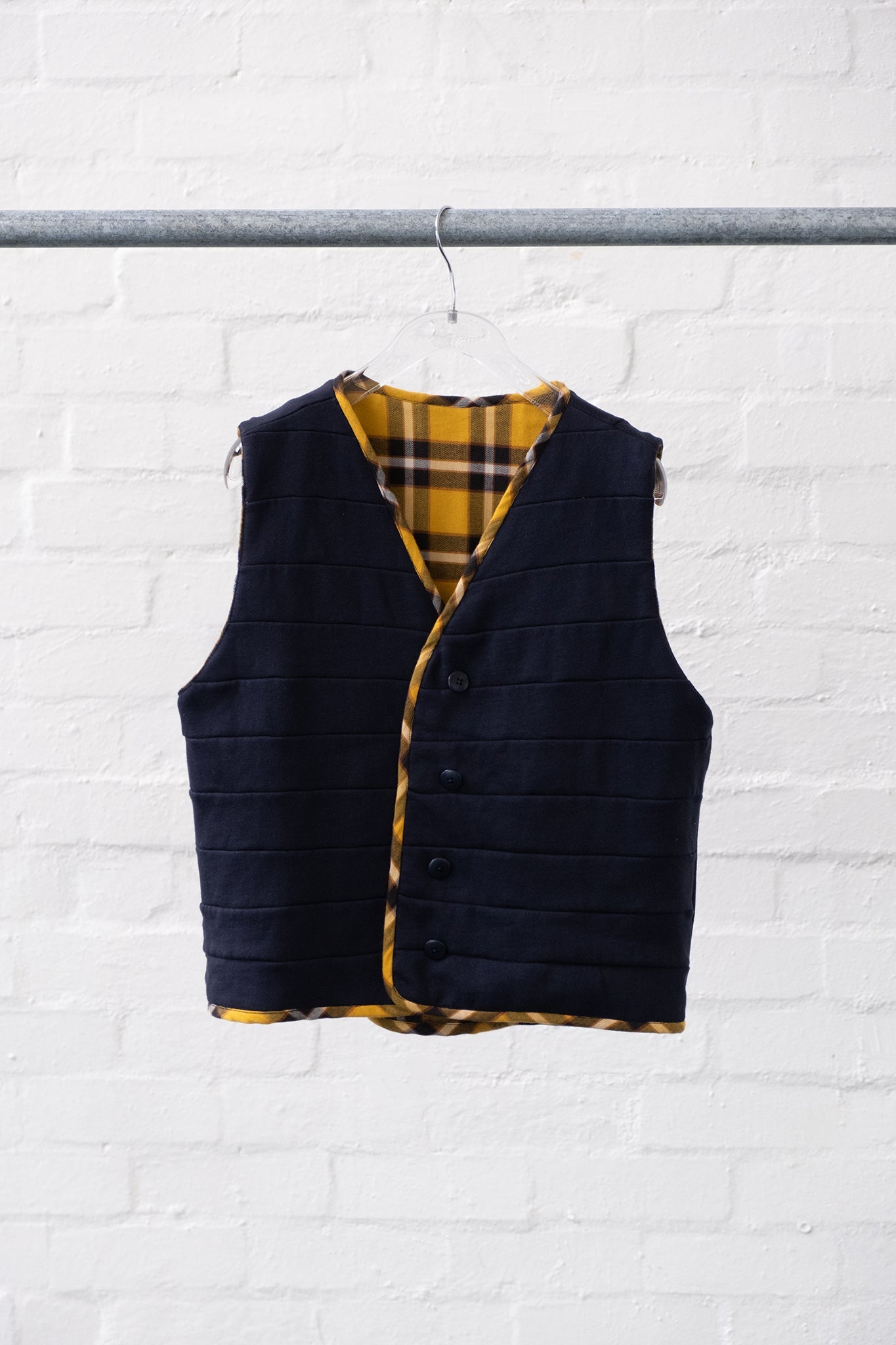 A.RQV in Navy Marigold Plaid in Organic Cotton