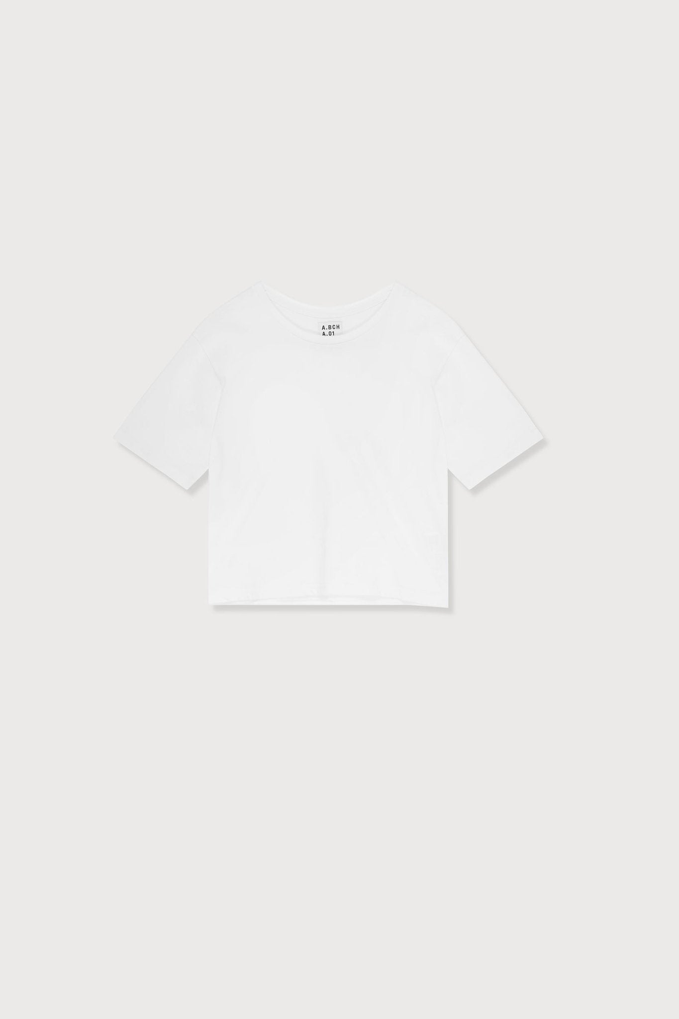A.BCH A.01 White Longline Crop T-Shirt in Organic Cotton