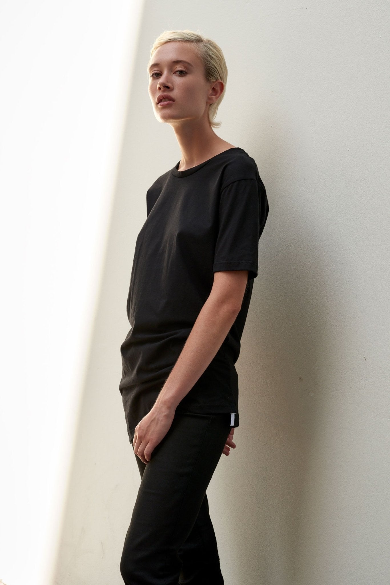 A.BCH A.01 Black Longline T-Shirt in Organic Cotton