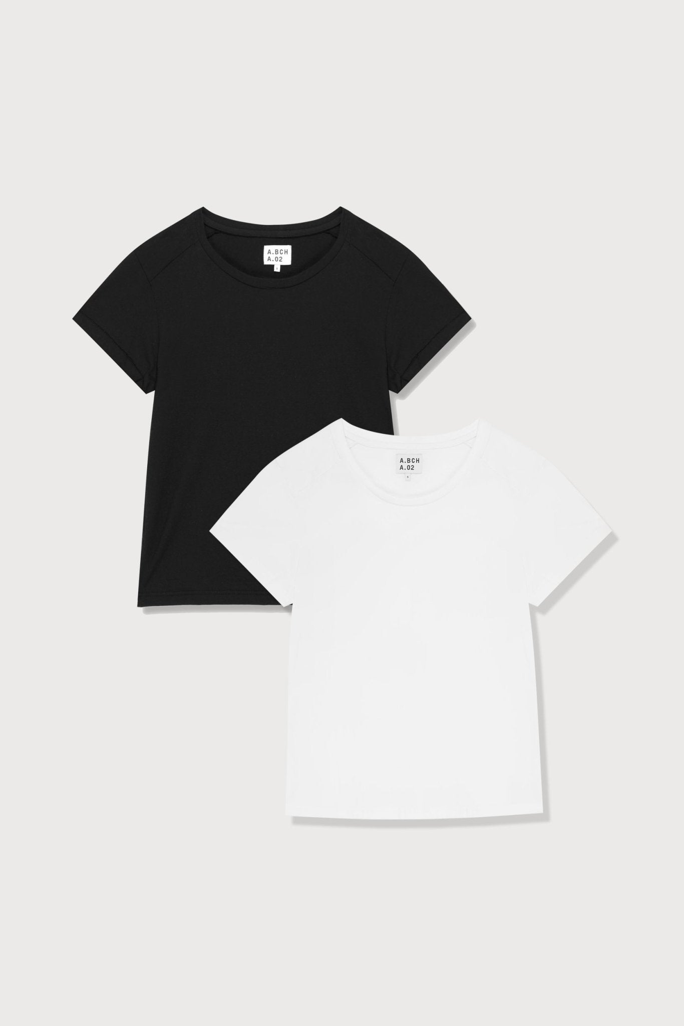 A.BCH A.02 White + Black Fitted T-Shirt Set in Organic Cotton