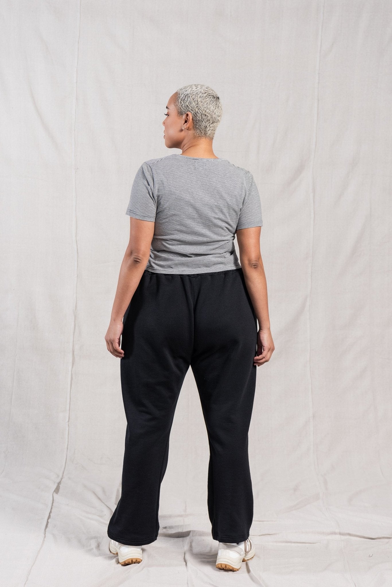 A.BCH A.03 Charcoal Stripe Fine T-Shirt in Organic Cotton