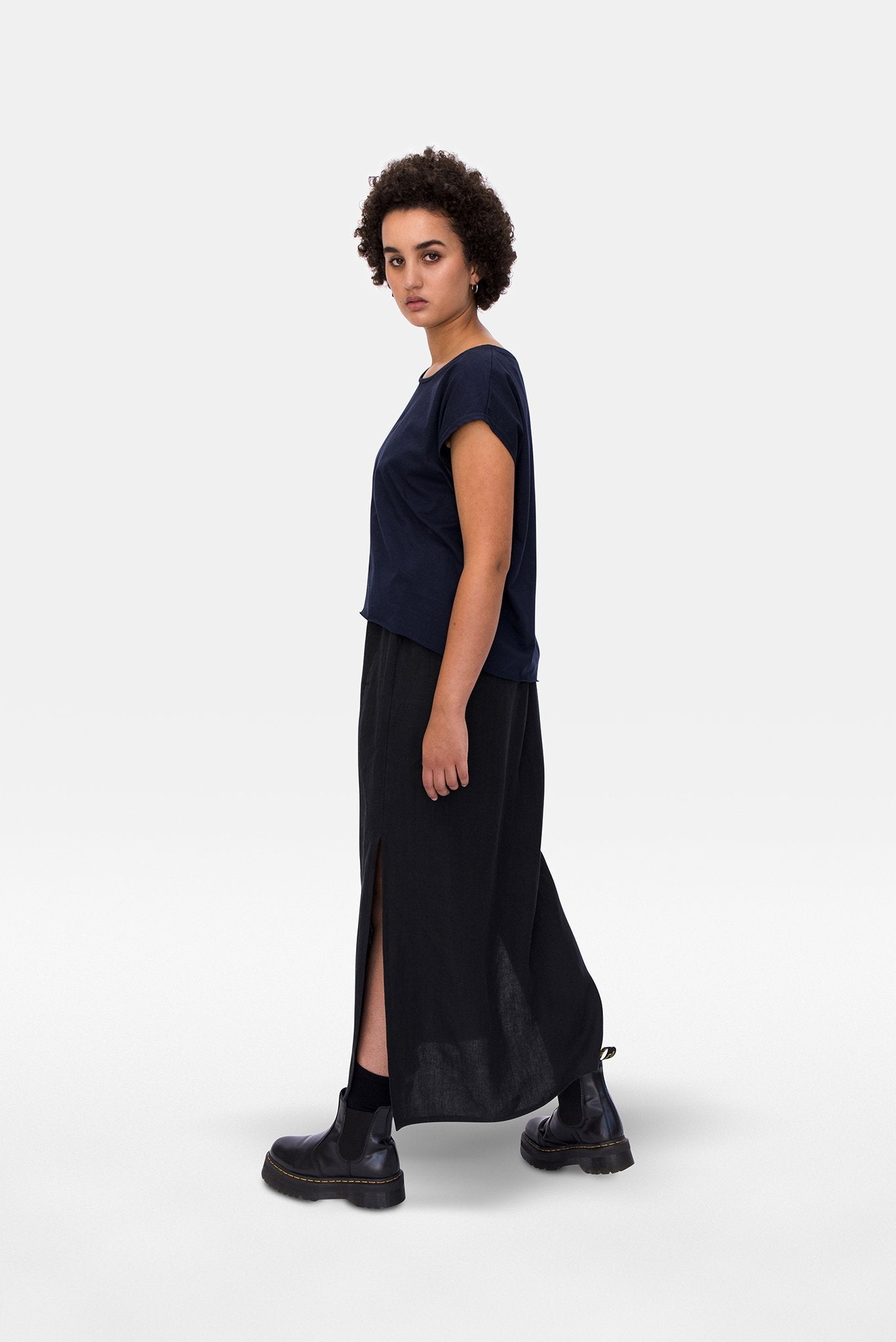 A.BCH A.08 Navy Offcut T-Shirt in Organic Cotton