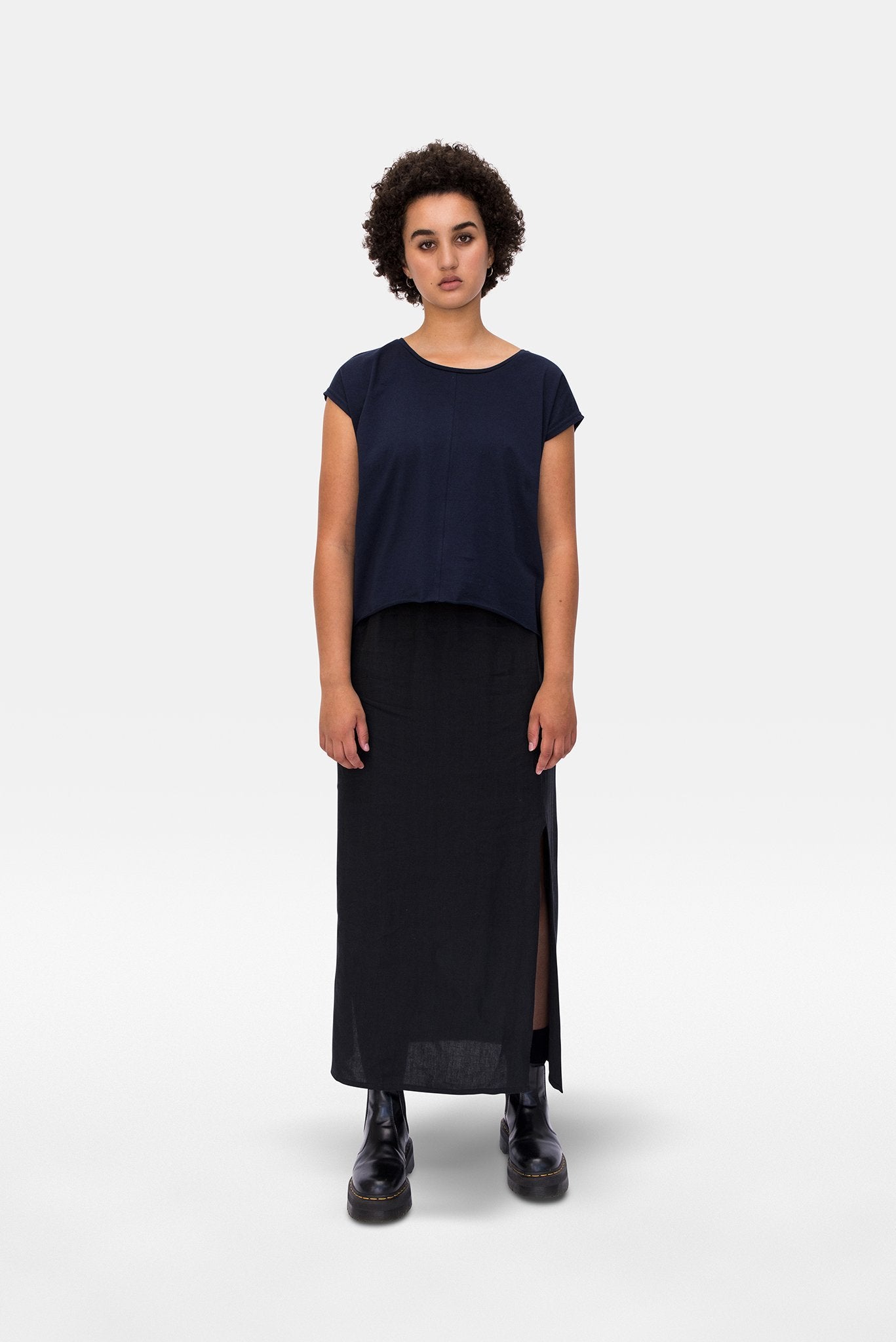 A.BCH A.08 Navy Offcut T-Shirt in Organic Cotton