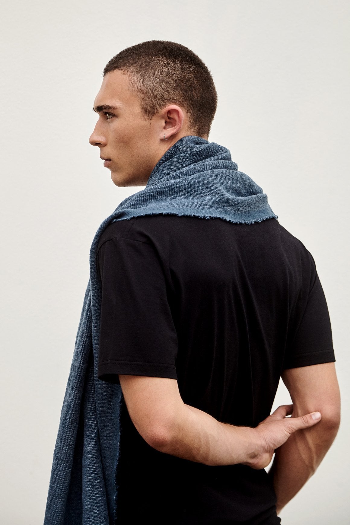 A.BCH A.11 Stonewash Blue Throw Scarf in Hemp