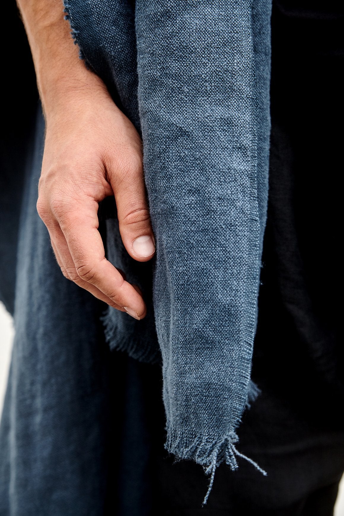 A.BCH A.11 Stonewash Blue Throw Scarf in Hemp