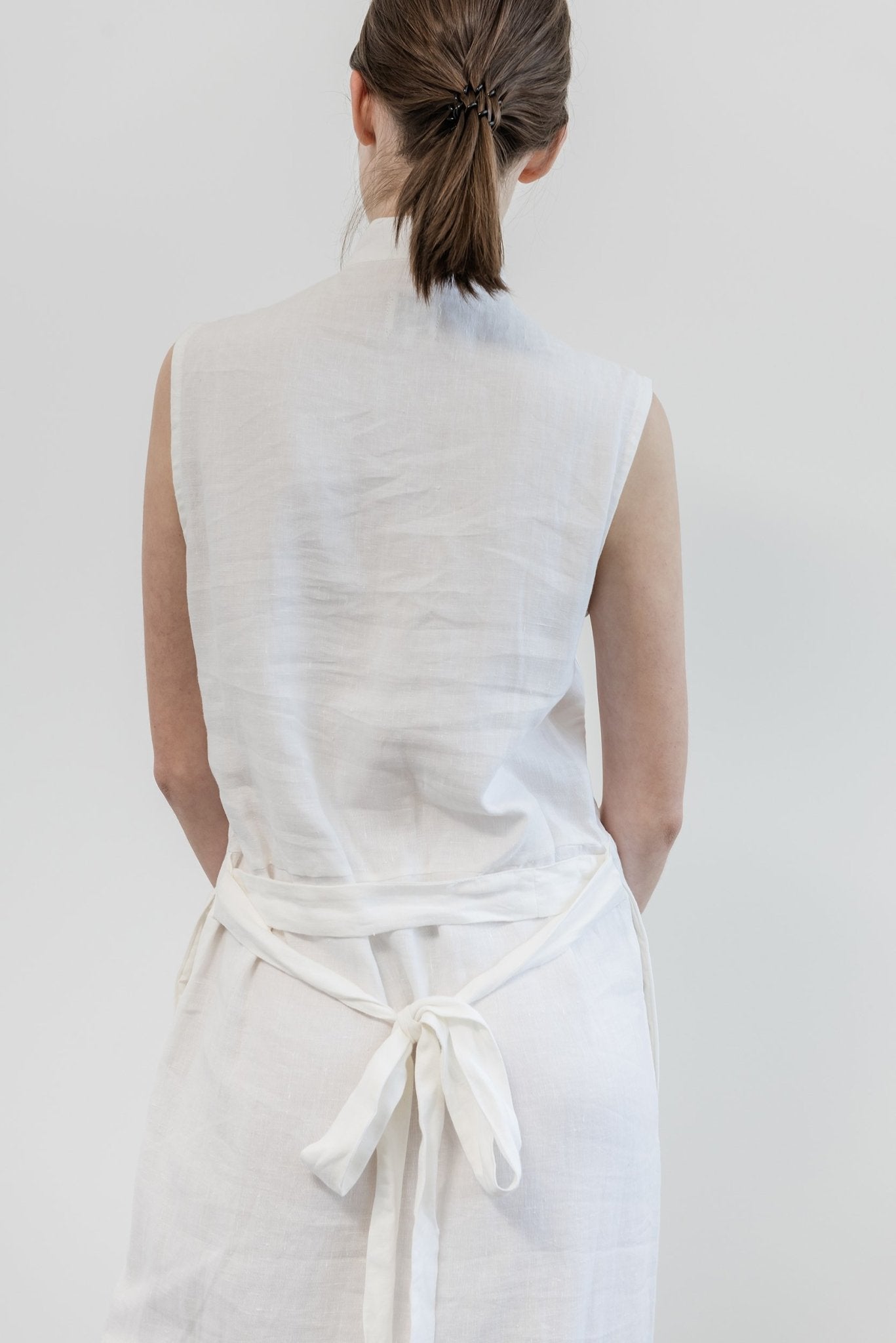 A.BCH A.12 White Long Dress in Organic Linen