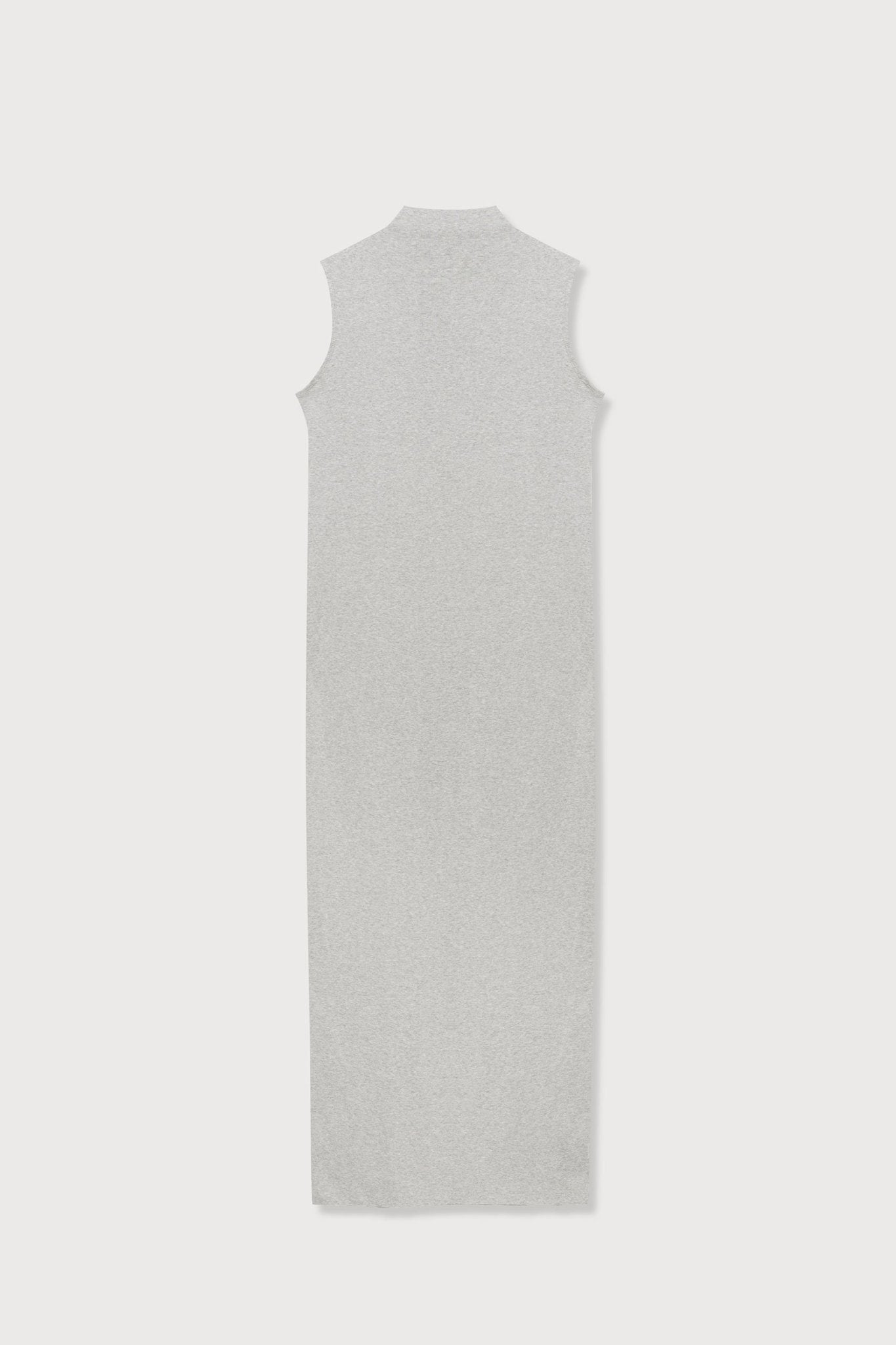 A.BCH A.14 Grey Marle Sleeveless Skivvy Dress in Organic Cotton Rib