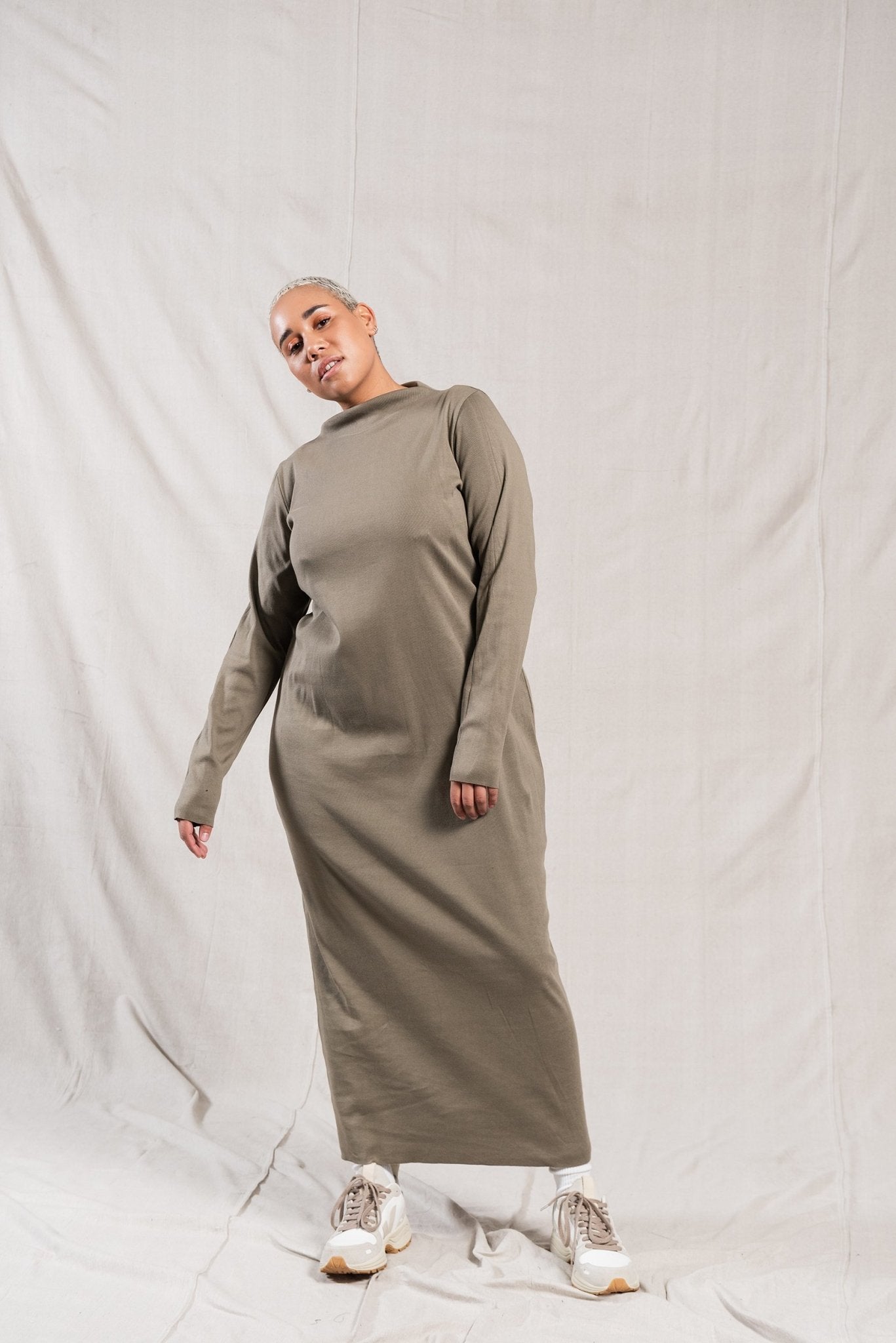 A.BCH A.14 Sage Long Sleeve Skivvy Dress in Organic Cotton