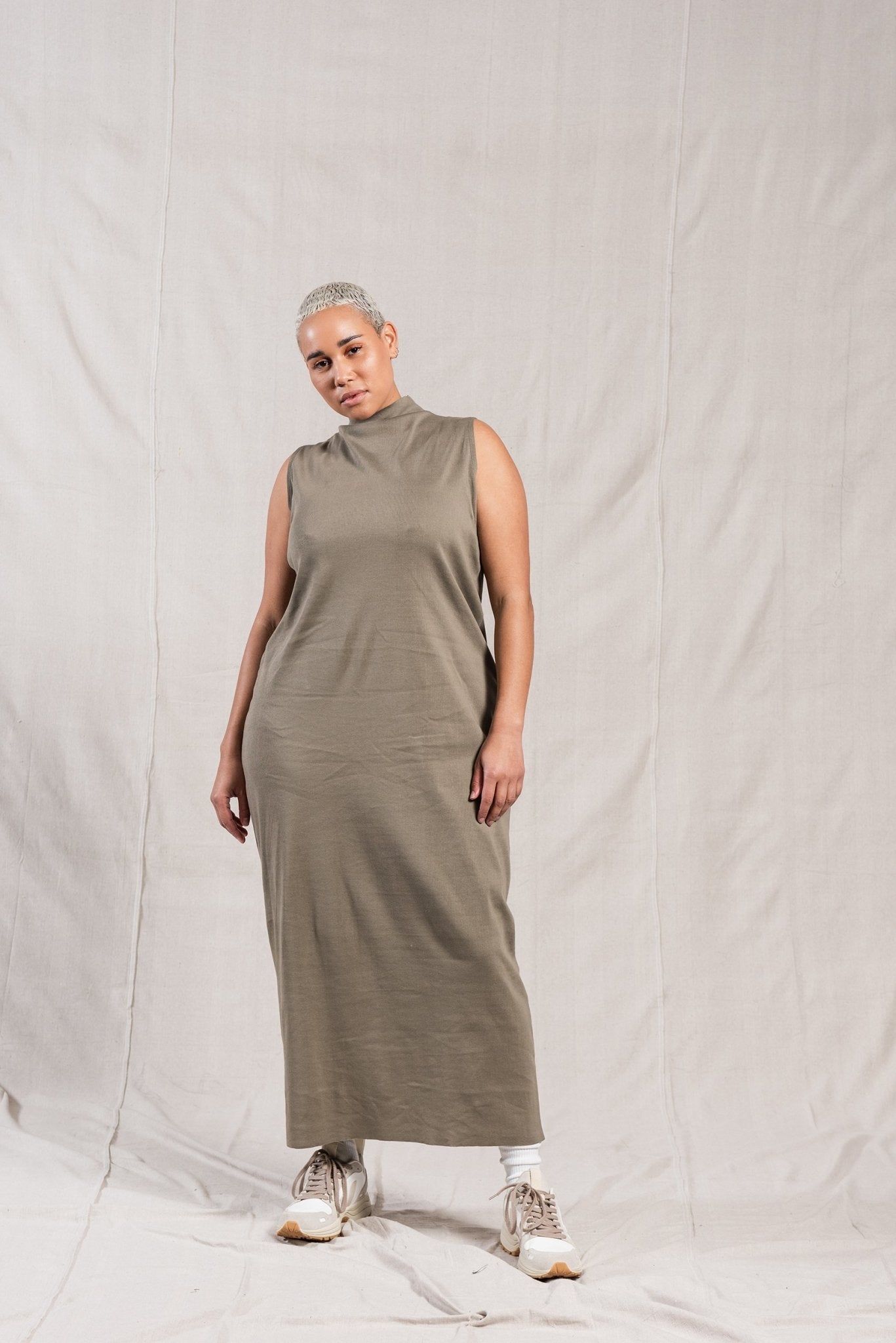 A.BCH A.14 Sage Sleeveless Skivvy Dress in Organic Cotton