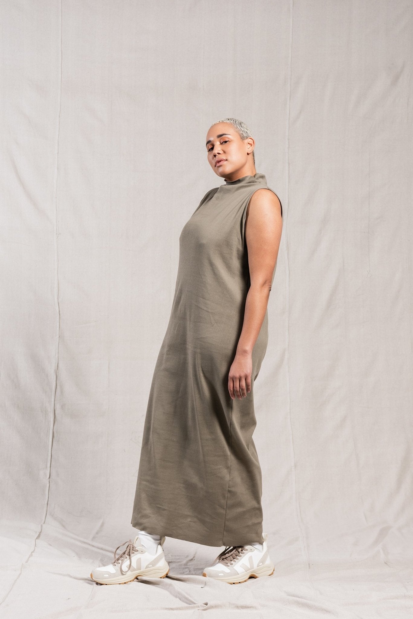A.BCH A.14 Sage Sleeveless Skivvy Dress in Organic Cotton