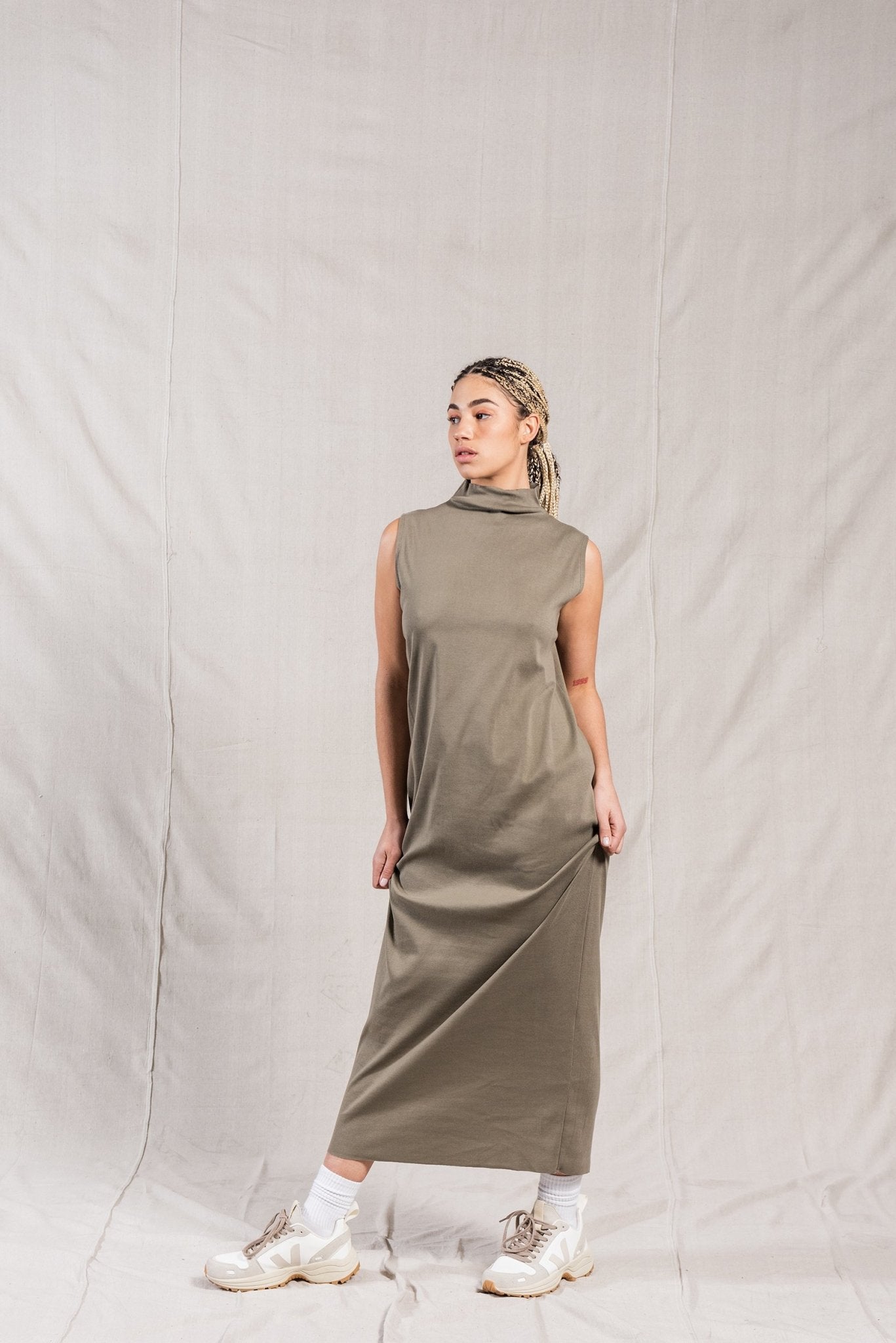 A.BCH A.14 Sage Sleeveless Skivvy Dress in Organic Cotton