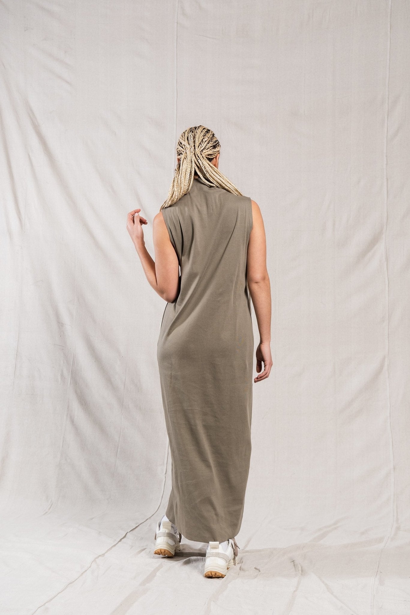 A.BCH A.14 Sage Sleeveless Skivvy Dress in Organic Cotton