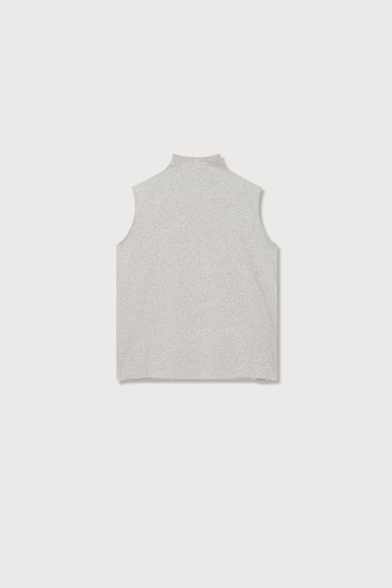 A.BCH A.14 Grey Marle Sleeveless Skivvy in Organic Cotton Rib