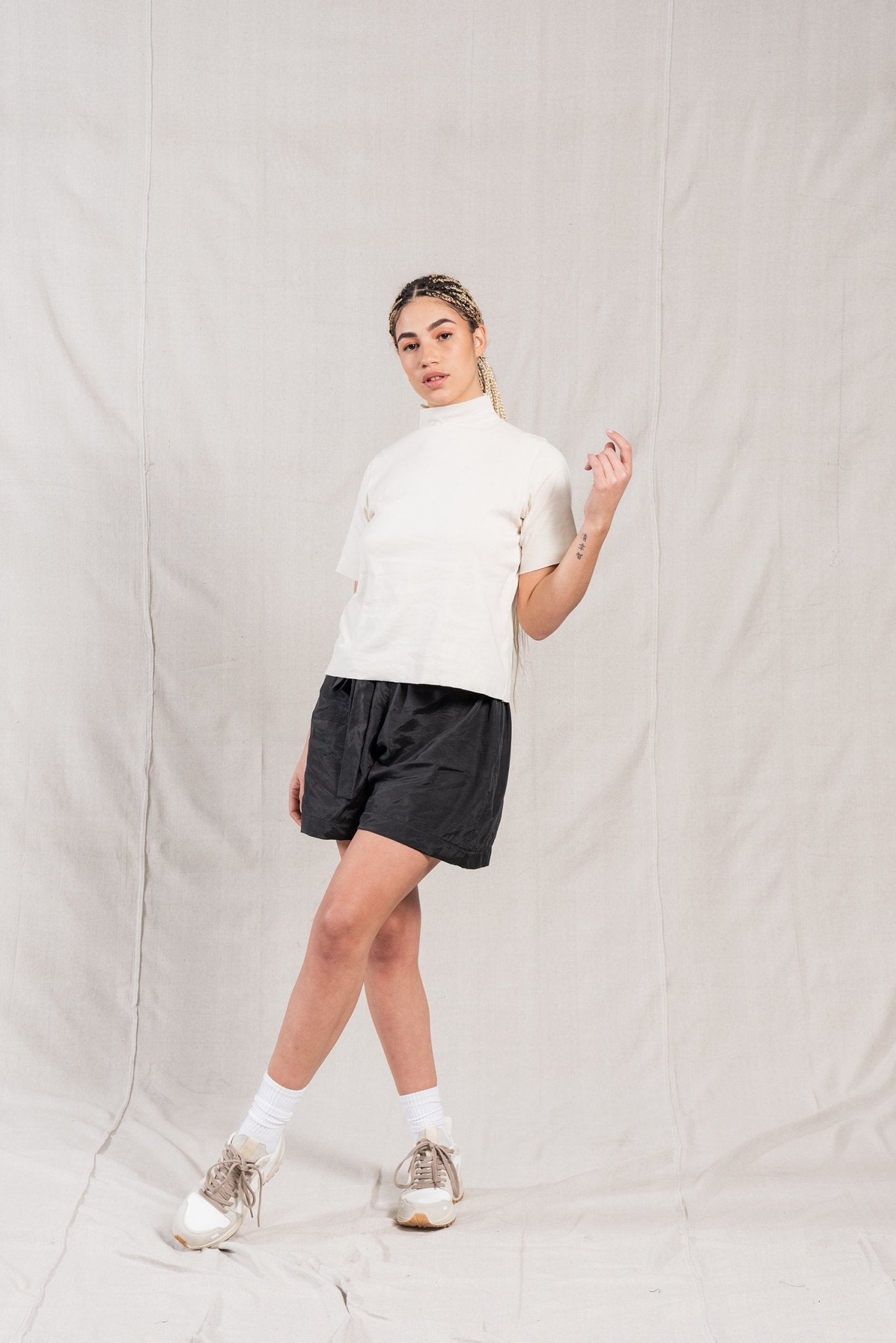 A.BCH A.14 Undyed Short Sleeve Skivvy in Organic Cotton Rib