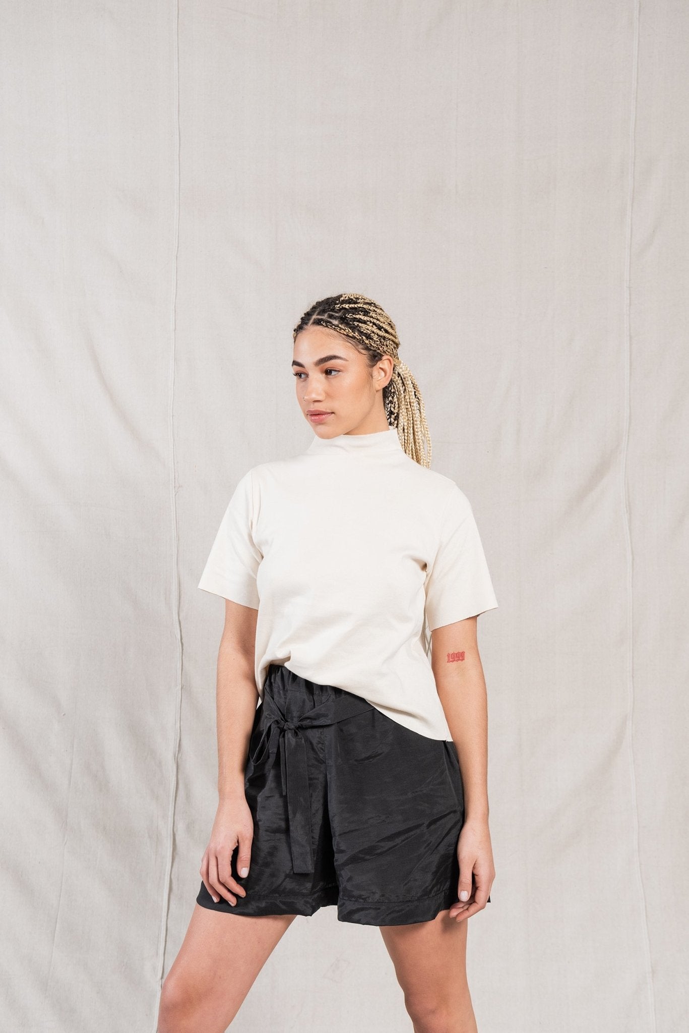 A.BCH A.14 Undyed Short Sleeve Skivvy in Organic Cotton Rib