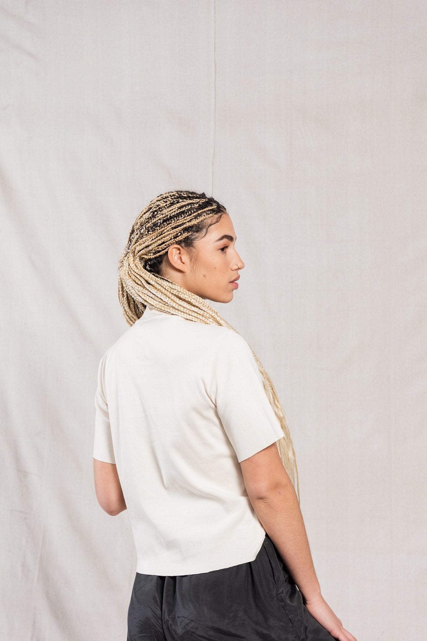 A.BCH A.14 Undyed Short Sleeve Skivvy in Organic Cotton Rib