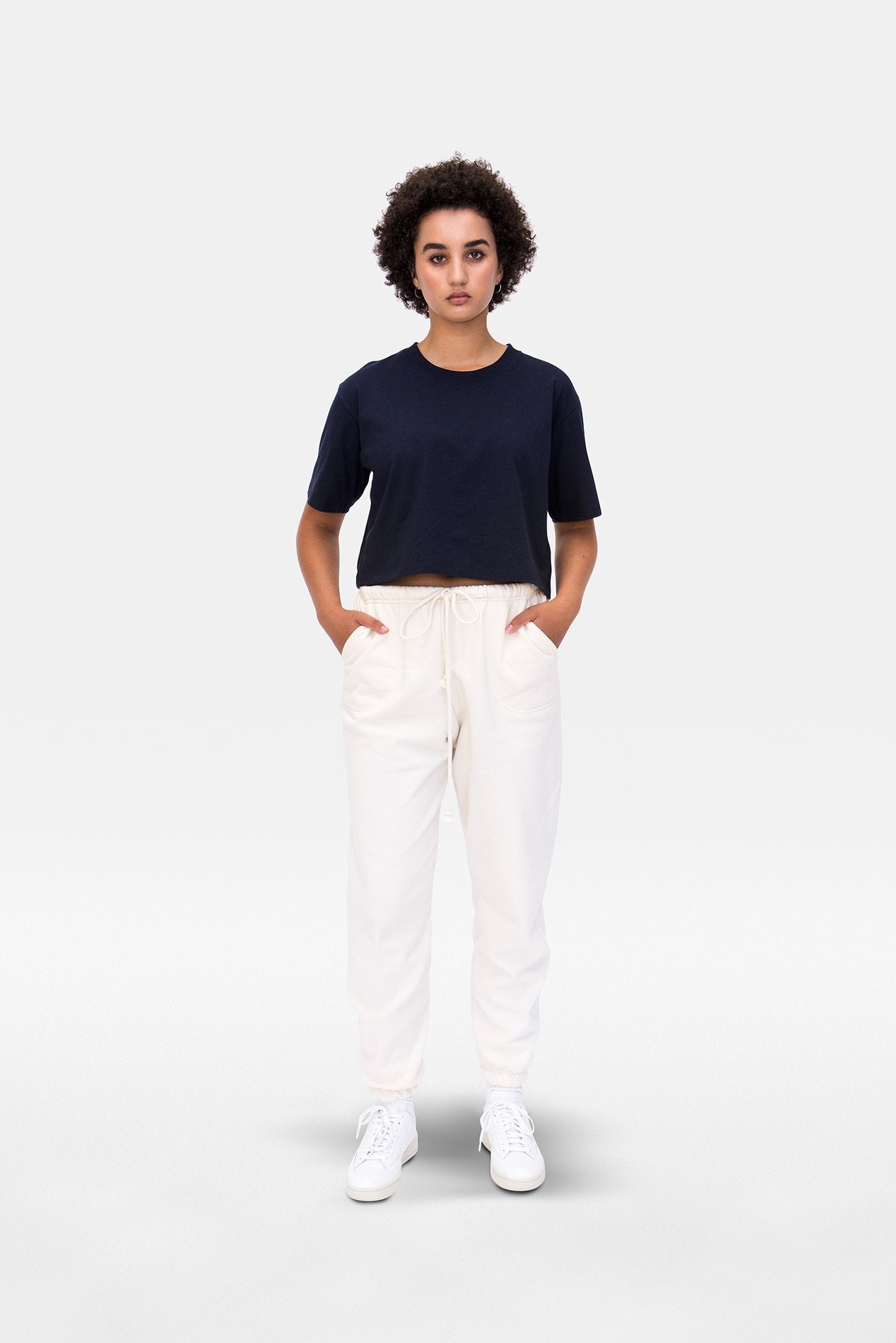 A.BCH A.15 Navy Crop T-Shirt in Organic Cotton
