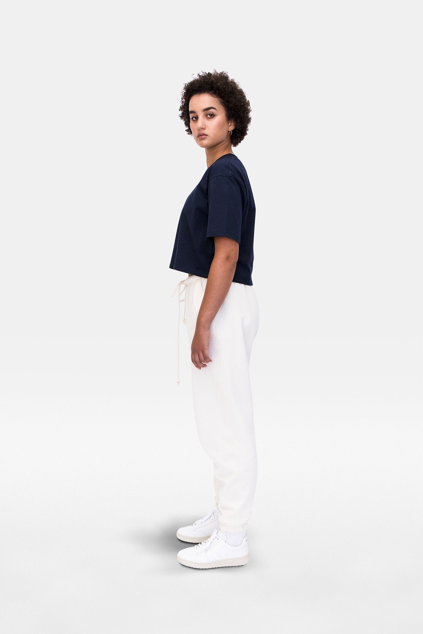 A.BCH A.15 Navy Crop T-Shirt in Organic Cotton