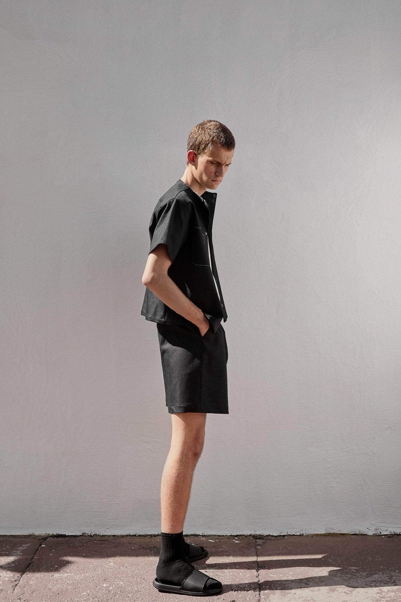 A.BCH A.16 Dark Indigo Signature Shorts in Organic Cotton Raw Denim