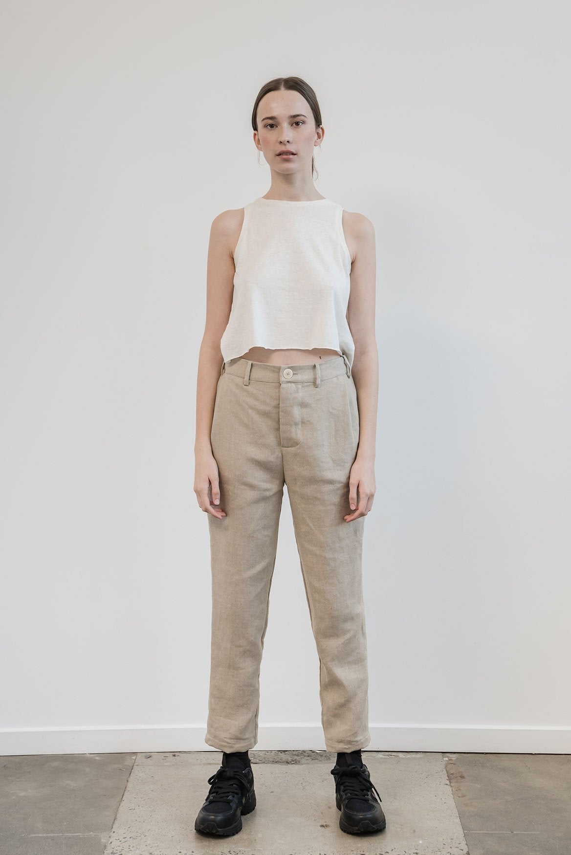 A.BCH A.18 Undyed Organic Linen Semi-Tailored Trousers