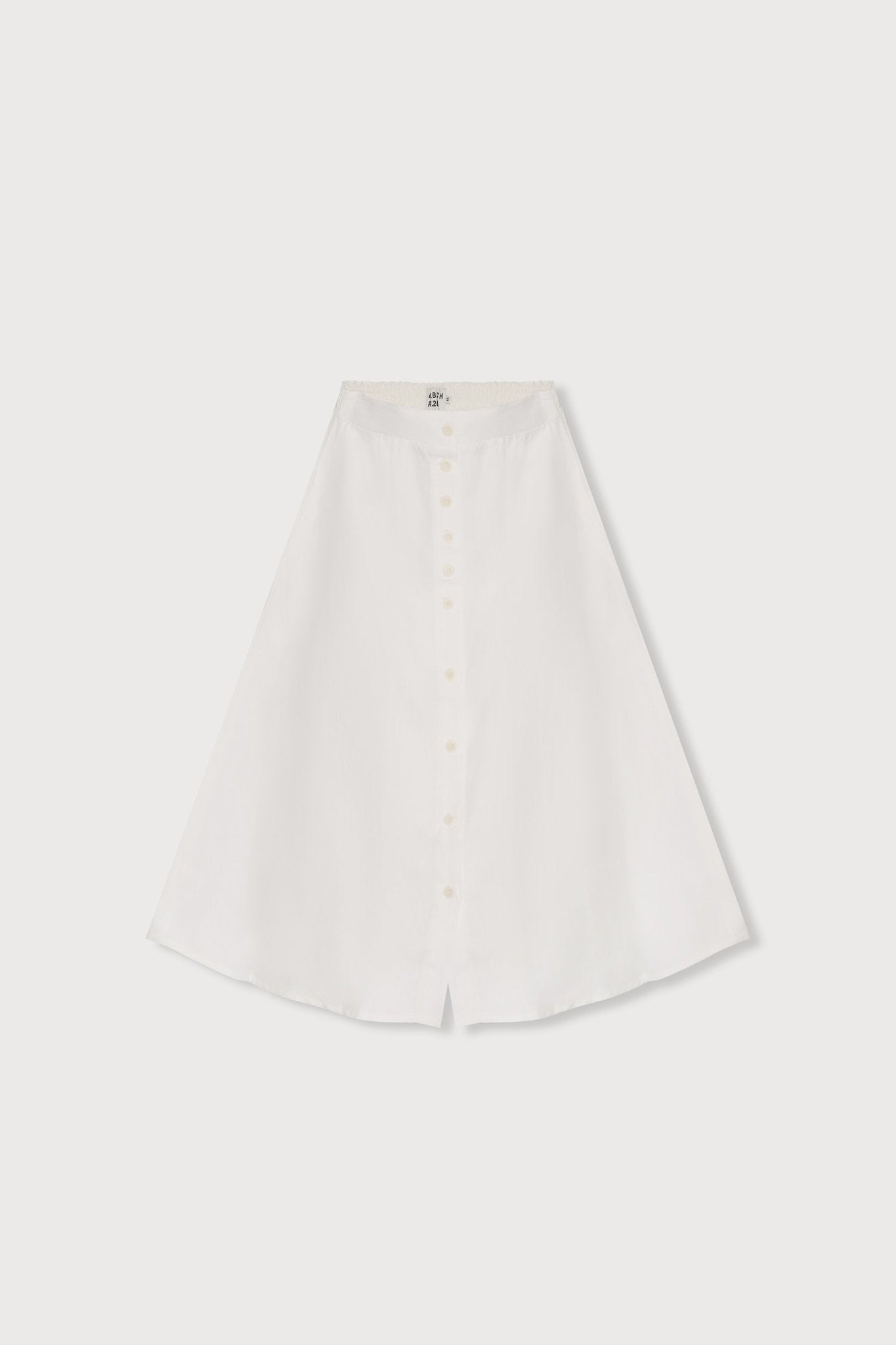A.BCH A.20 White Linen Button Up Skirt in Organic Linen
