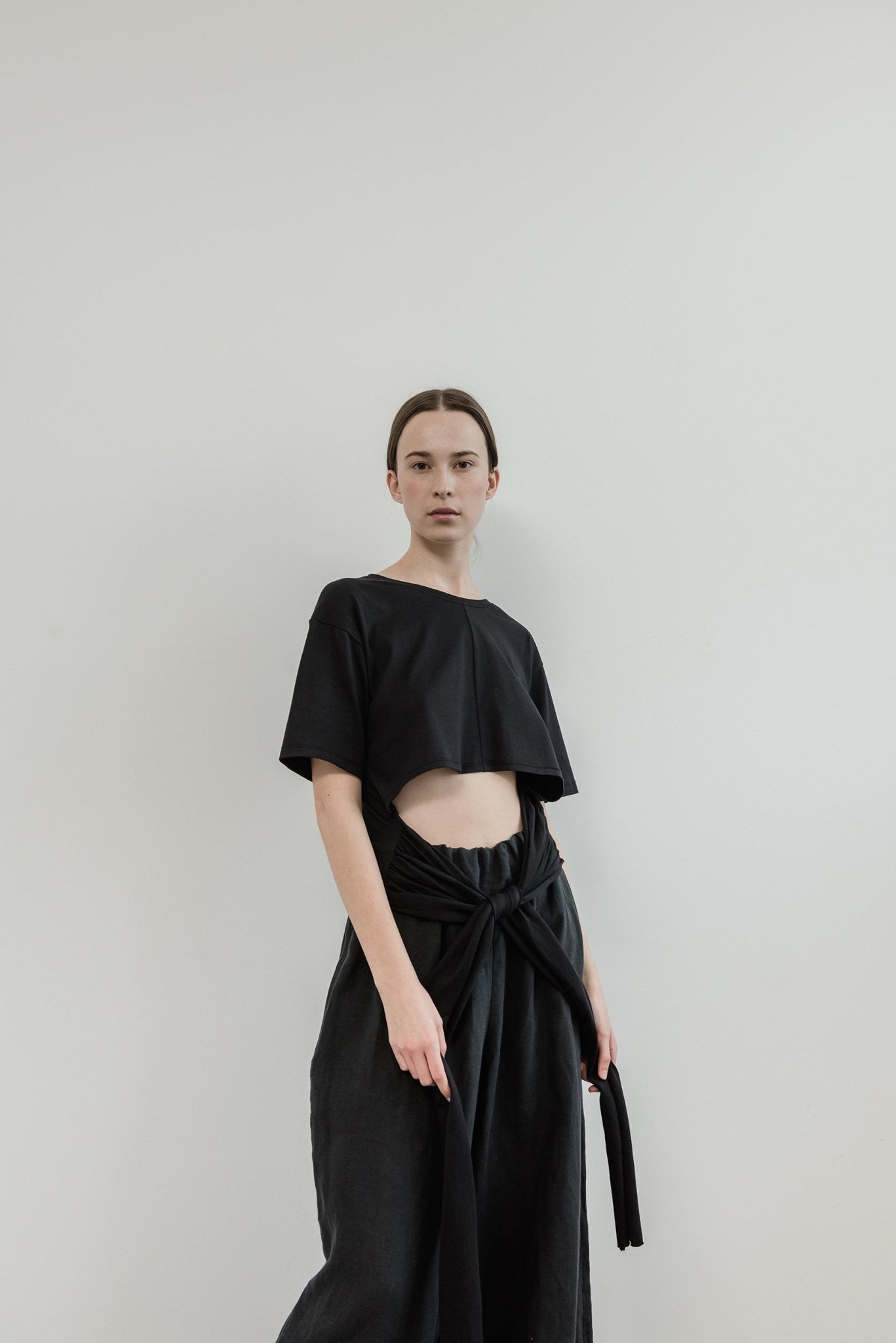 A.BCH A.30 Black Super Crop T-Shirt in Australian Super Cotton