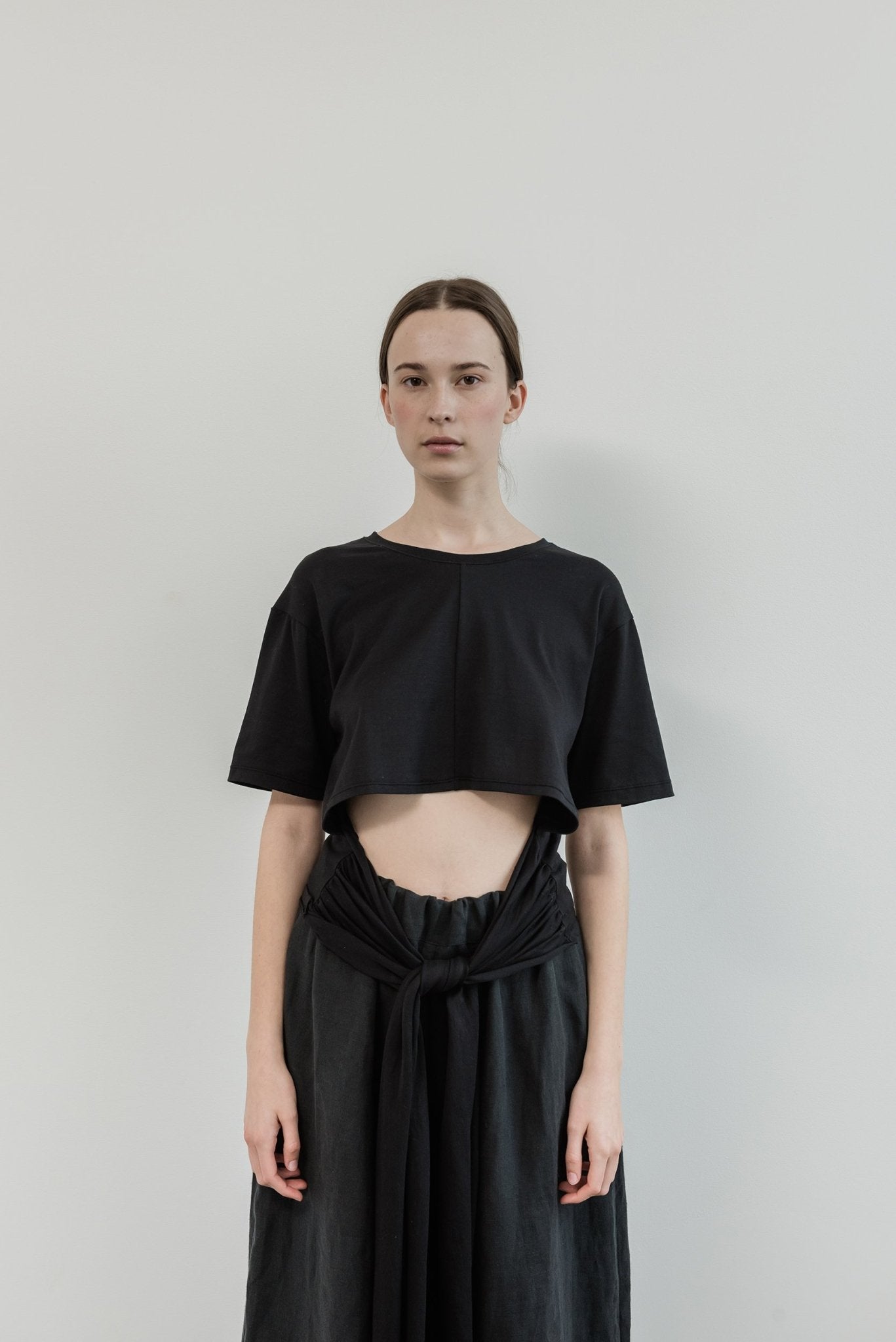 A.BCH A.30 Black Super Crop T-Shirt in Australian Super Cotton