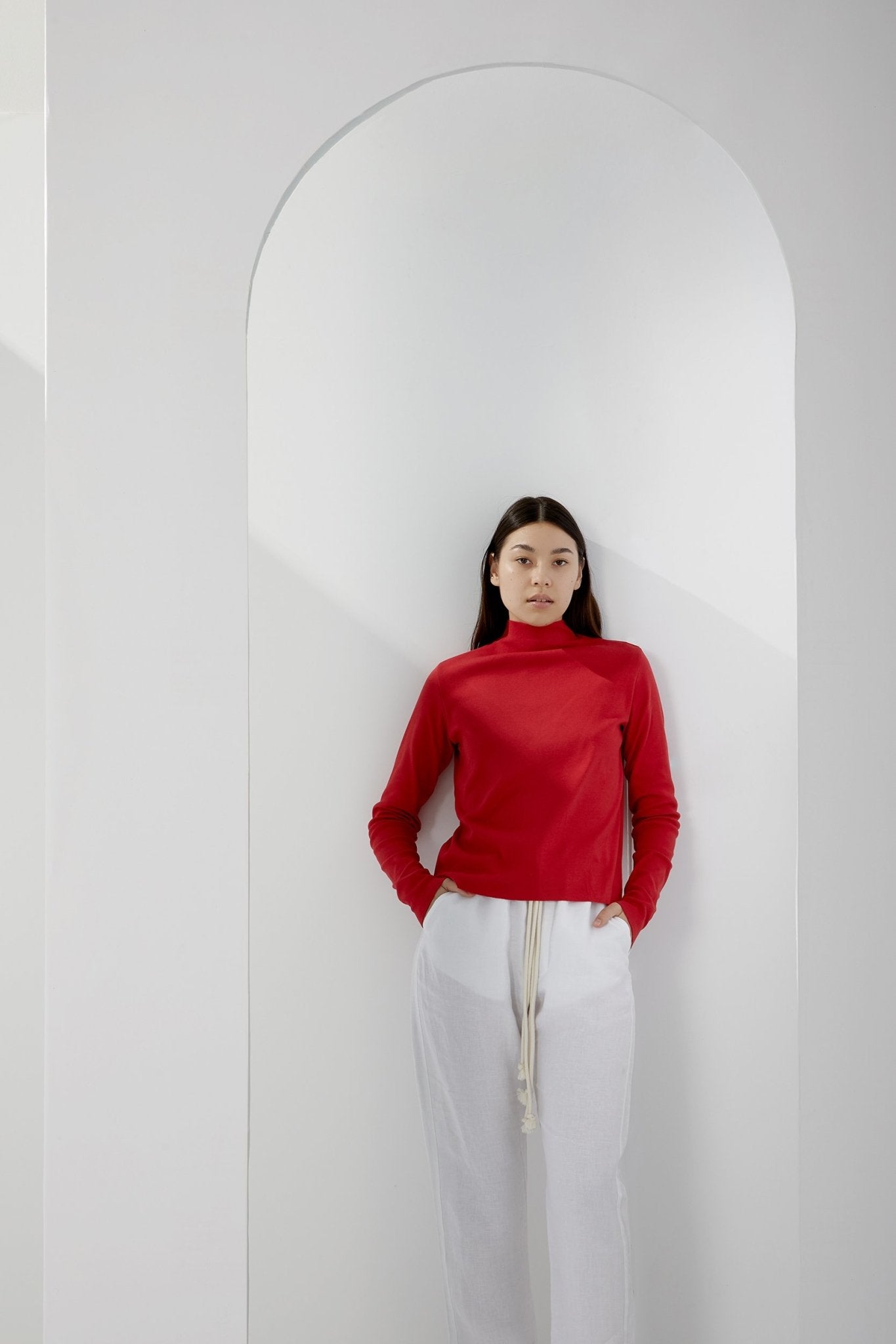 A.BCH A.32 White Linen Joggers in Organic Linen