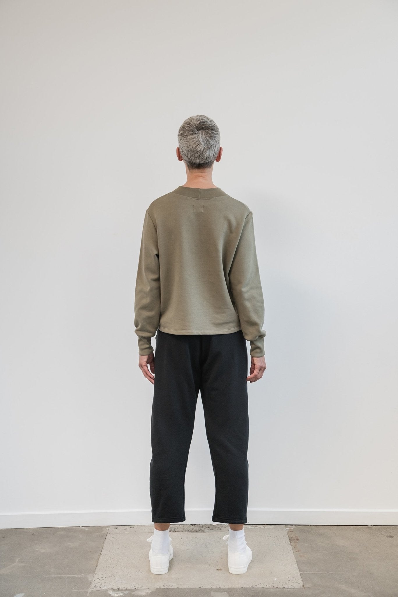 A.BCH A.33 Sage Crop Signature Sweater in Organic Cotton