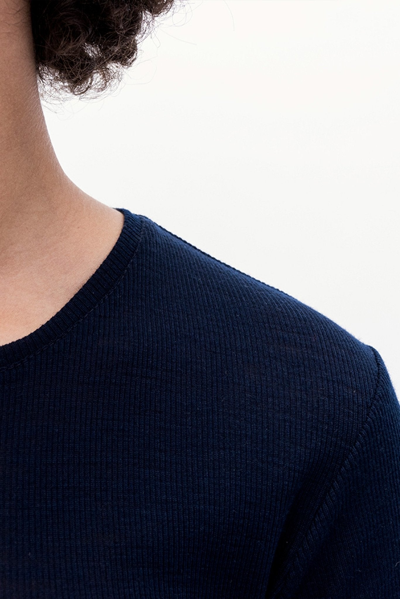 A.BCH A.34 Navy Long Sleeve Thermal T-Shirt in Australian Merino