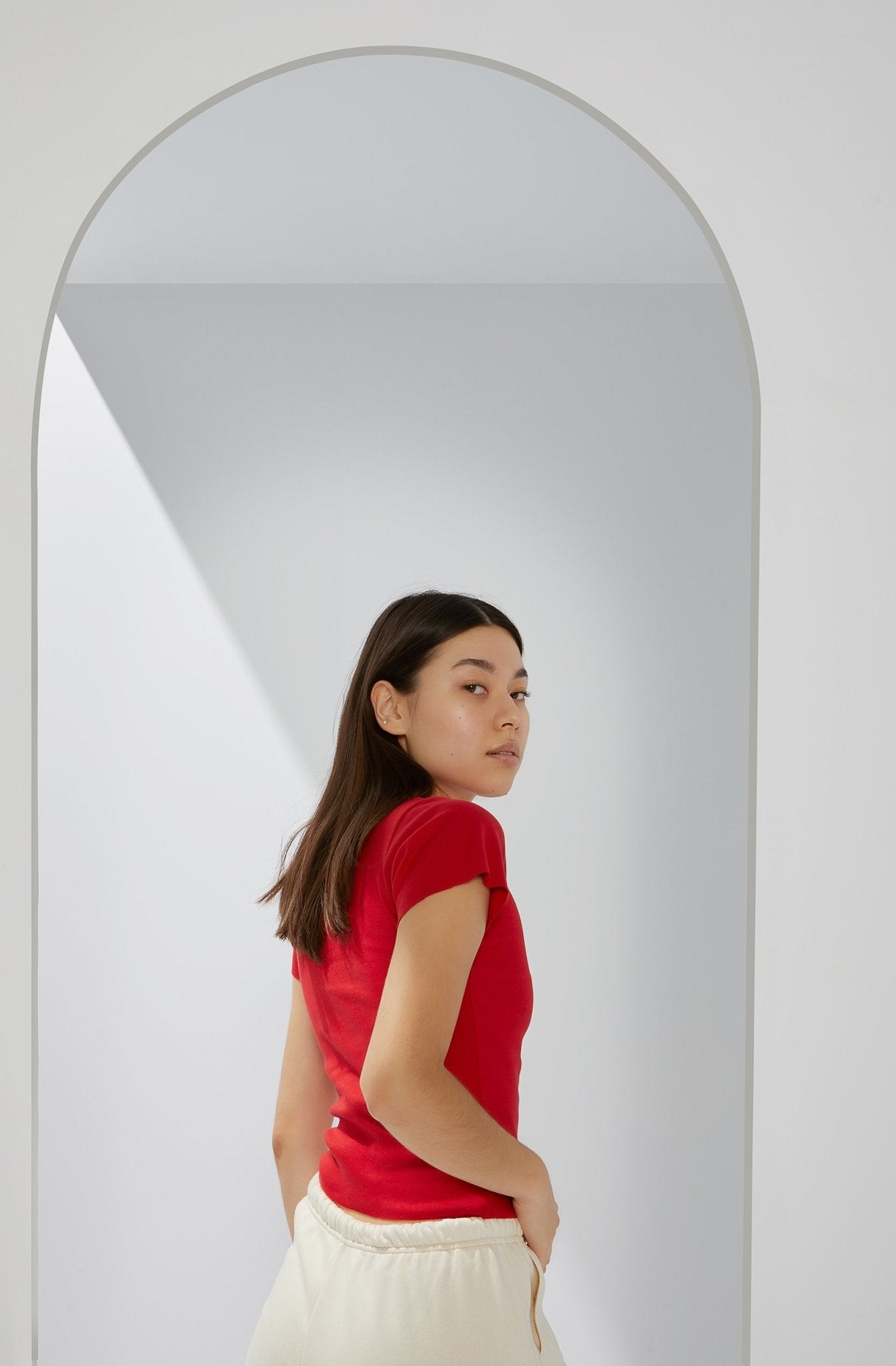 A.BCH A.35 Cherry Rib T-Shirt in Organic Cotton Rib